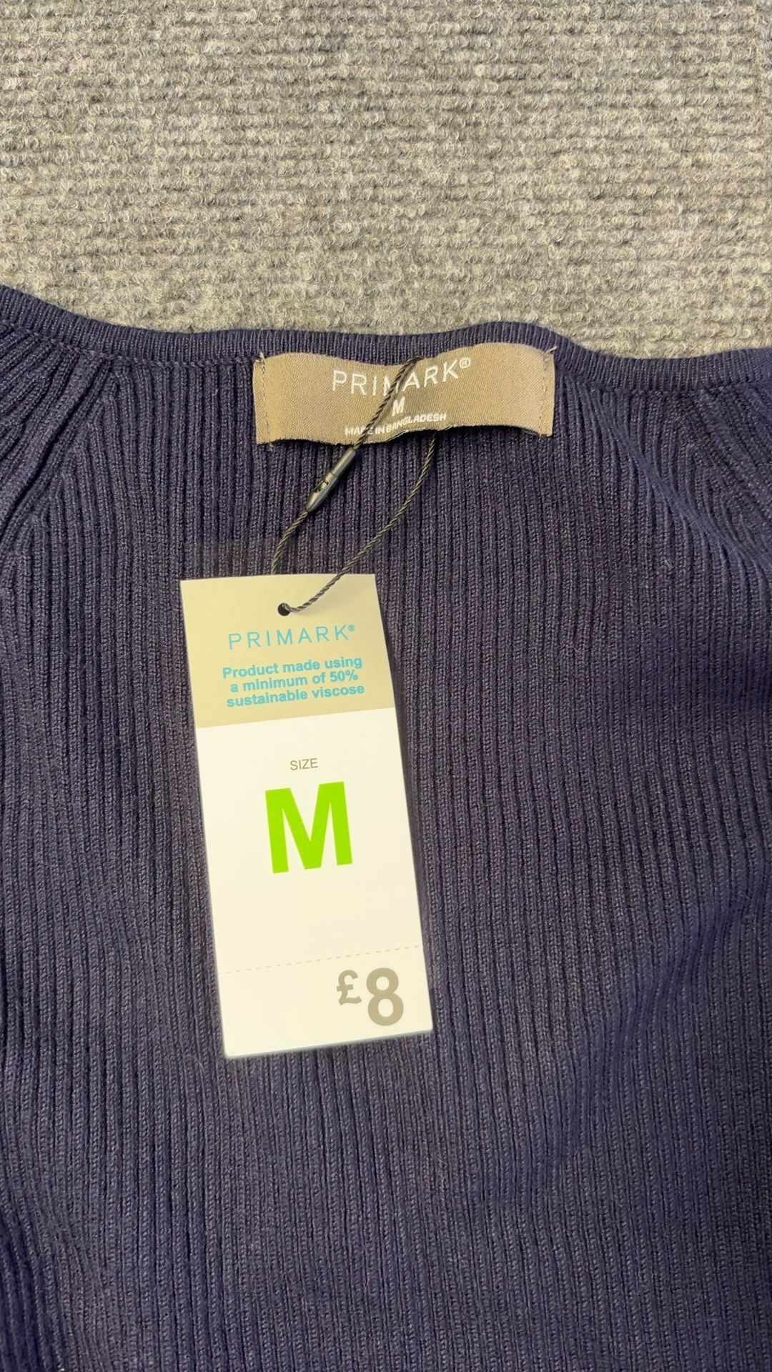 Primark Navy Ribbed V-Neck Sweater Medium brand new with tags image 6