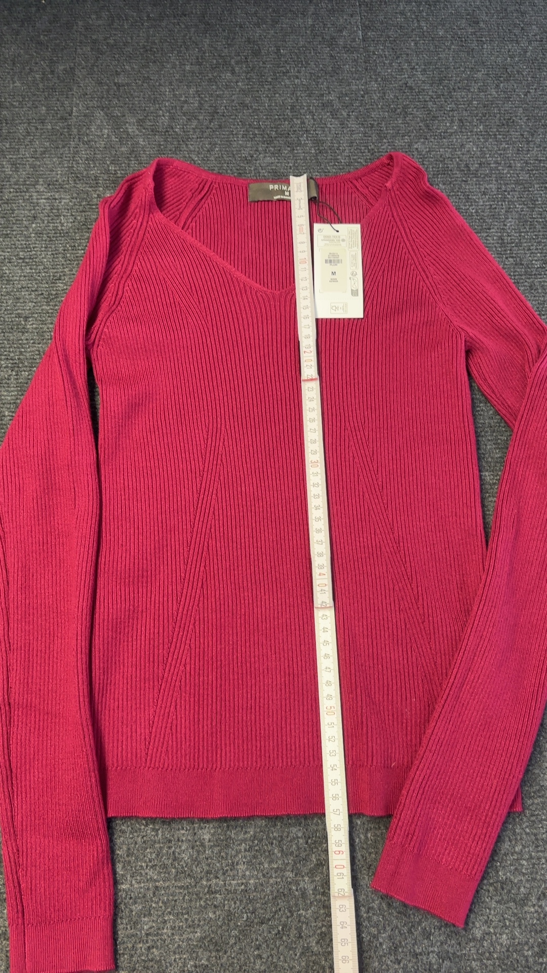 Primark Plum Ribbed V-Neck Jumper Medium Long Sleeve Brand New with tags image 2