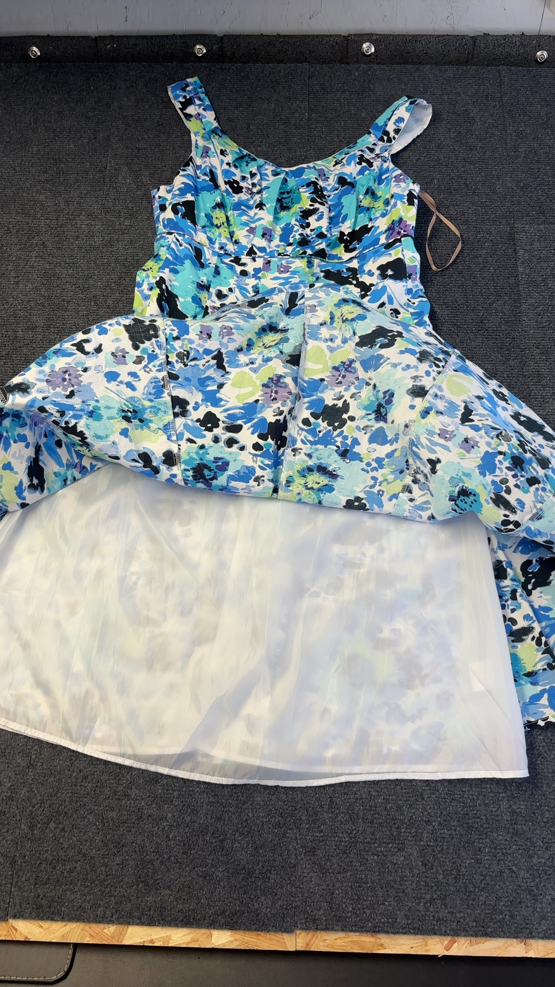 Soon Blue Green & Black Floral Cotton Dress UK 12 image 5