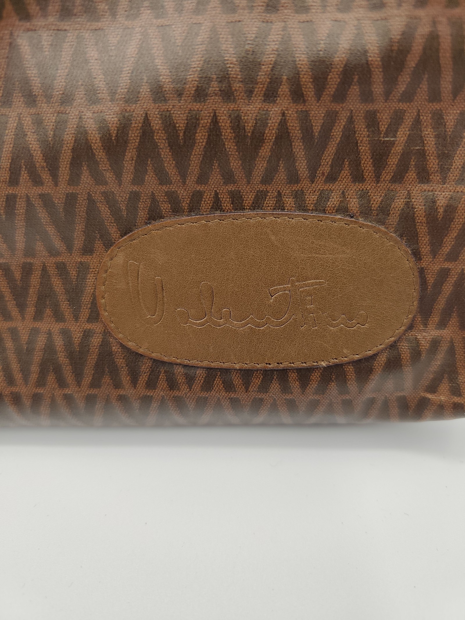 Valentino Brown V Pattern Clutch Bag image 2