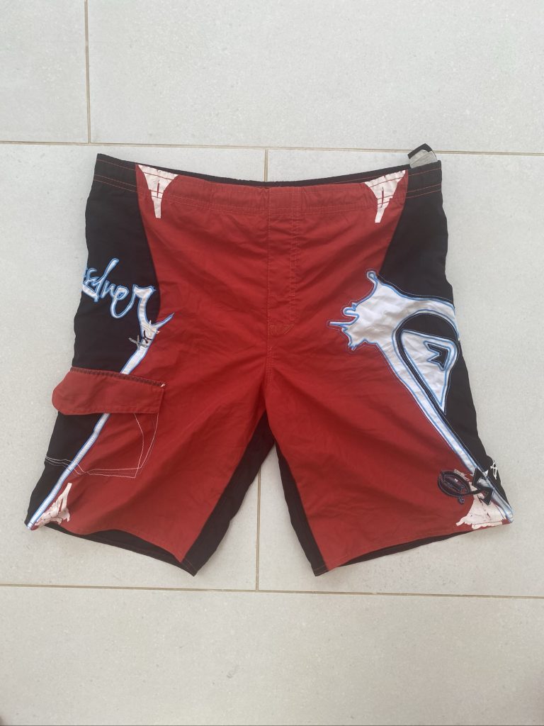Quiksilver Red & Black Graphic Board Shorts Large