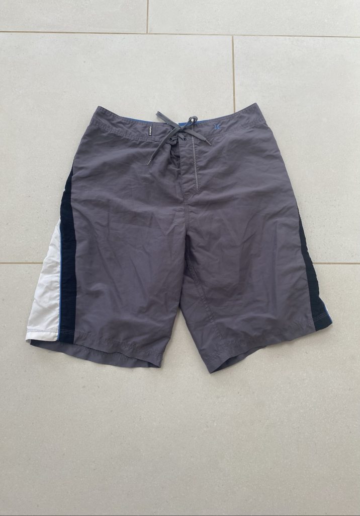 Hurley Grey & Black & White Board Shorts Medium Quick Dry
