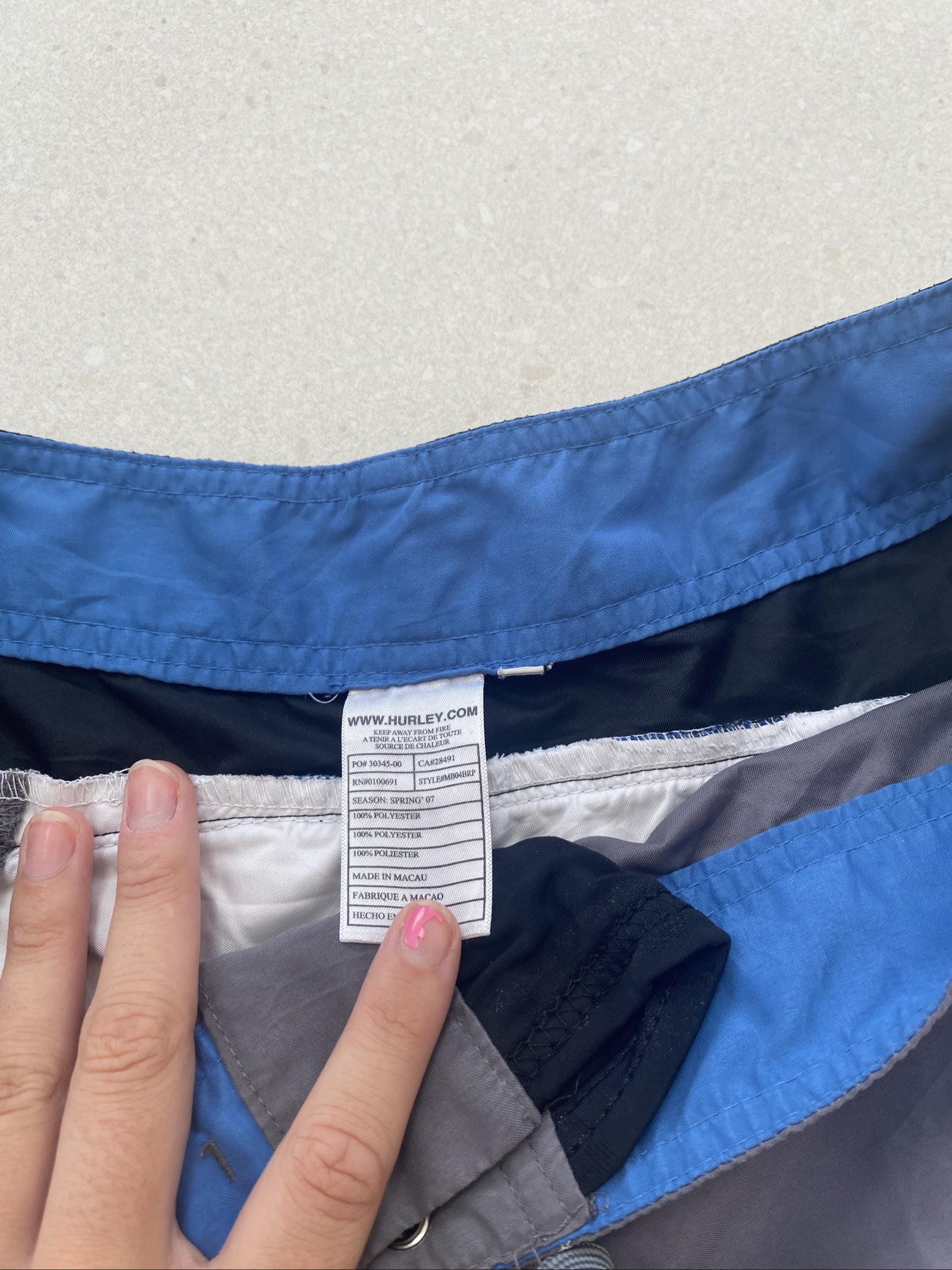 Hurley Grey & Black & White Board Shorts Medium Quick Dry image 6