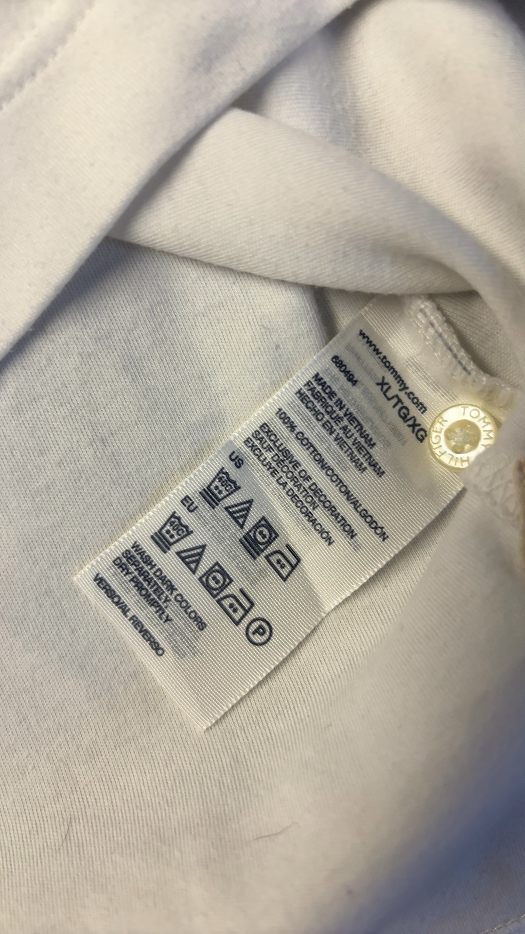 Tommy Hilfiger White Polo Shirt XL Cotton Classic Fit image 3