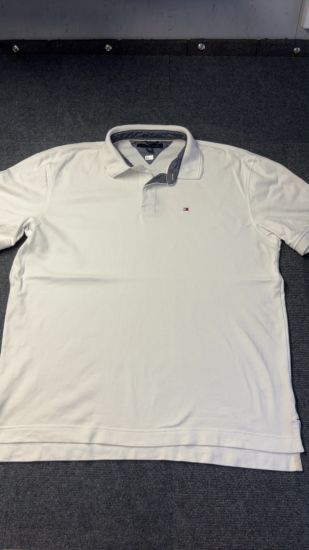 Tommy Hilfiger White Polo Shirt XL Cotton Classic Fit image 9