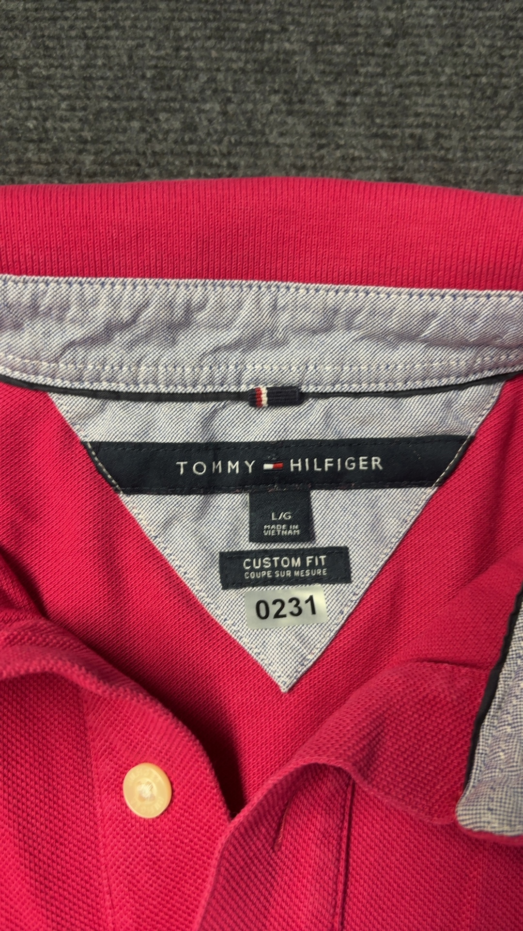 Tommy Hilfiger Pink Custom Fit Polo Shirt Large Chest 42 cm Length 70 cm image 5