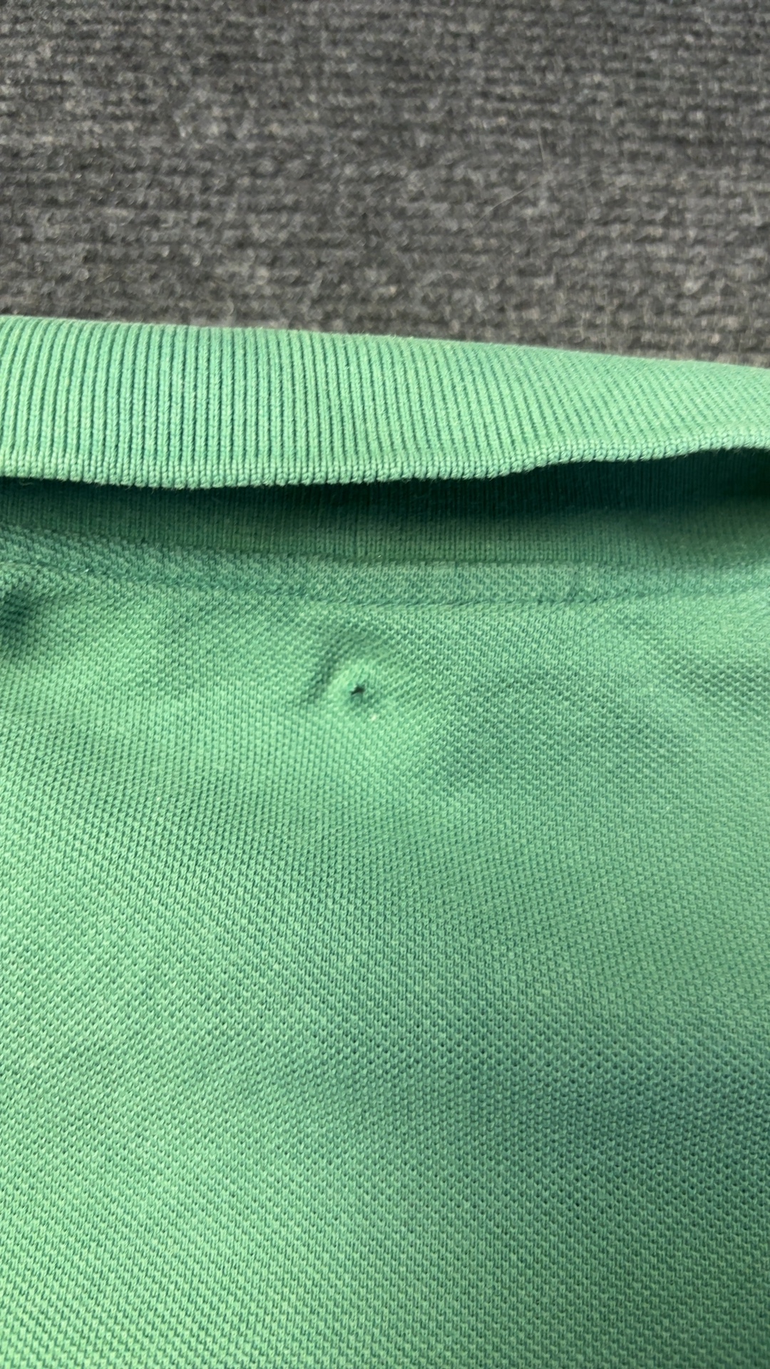 Lacoste Green Cotton Polo Shirt Large with Small Hole