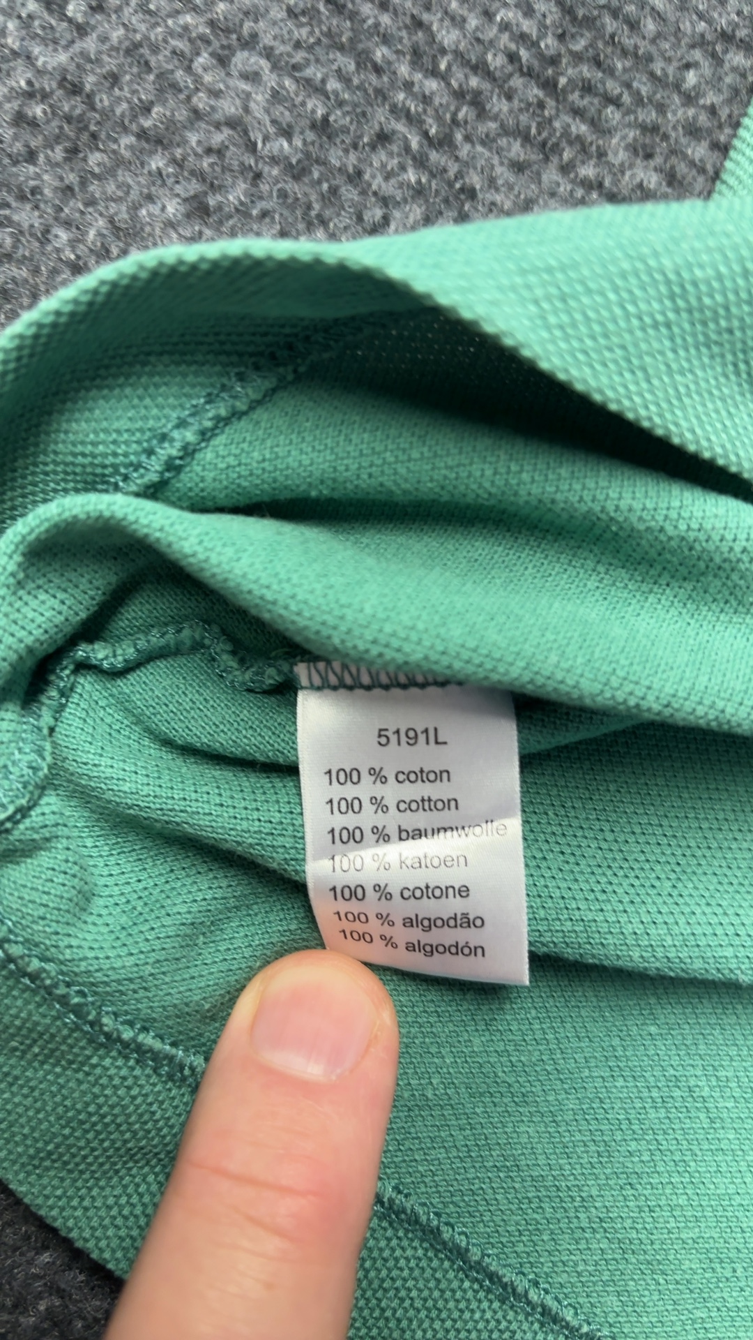 Lacoste Green Cotton Polo Shirt Large with Small Hole image 3