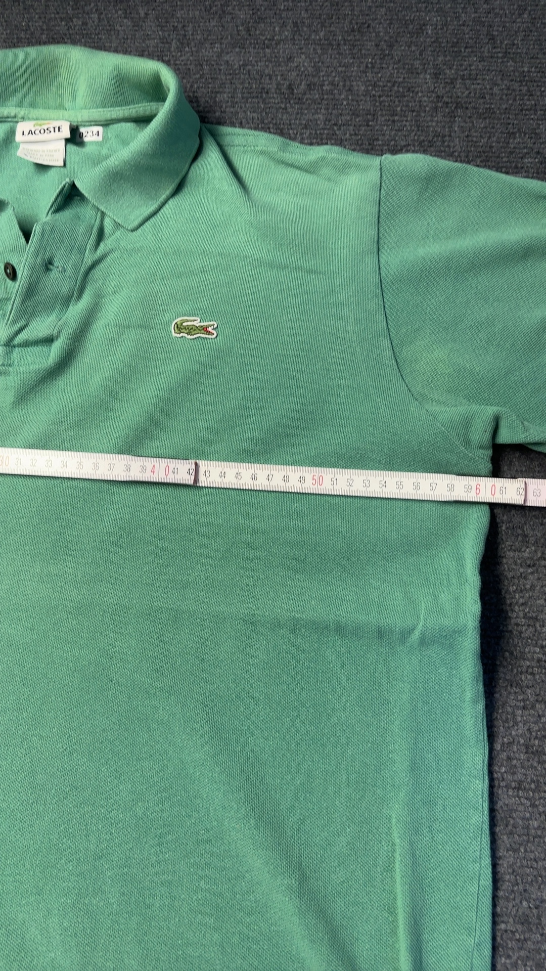 Lacoste Green Cotton Polo Shirt Large with Small Hole image 5