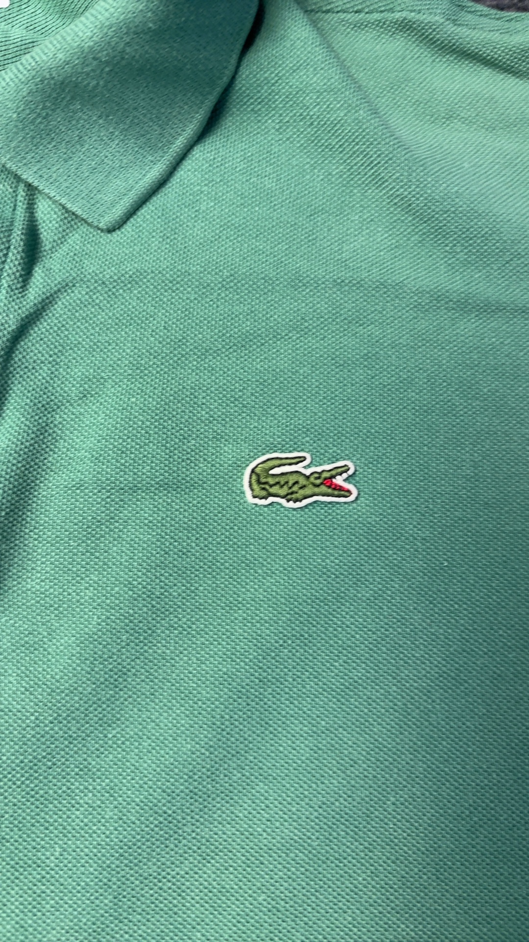 Lacoste Green Cotton Polo Shirt Large with Small Hole image 6