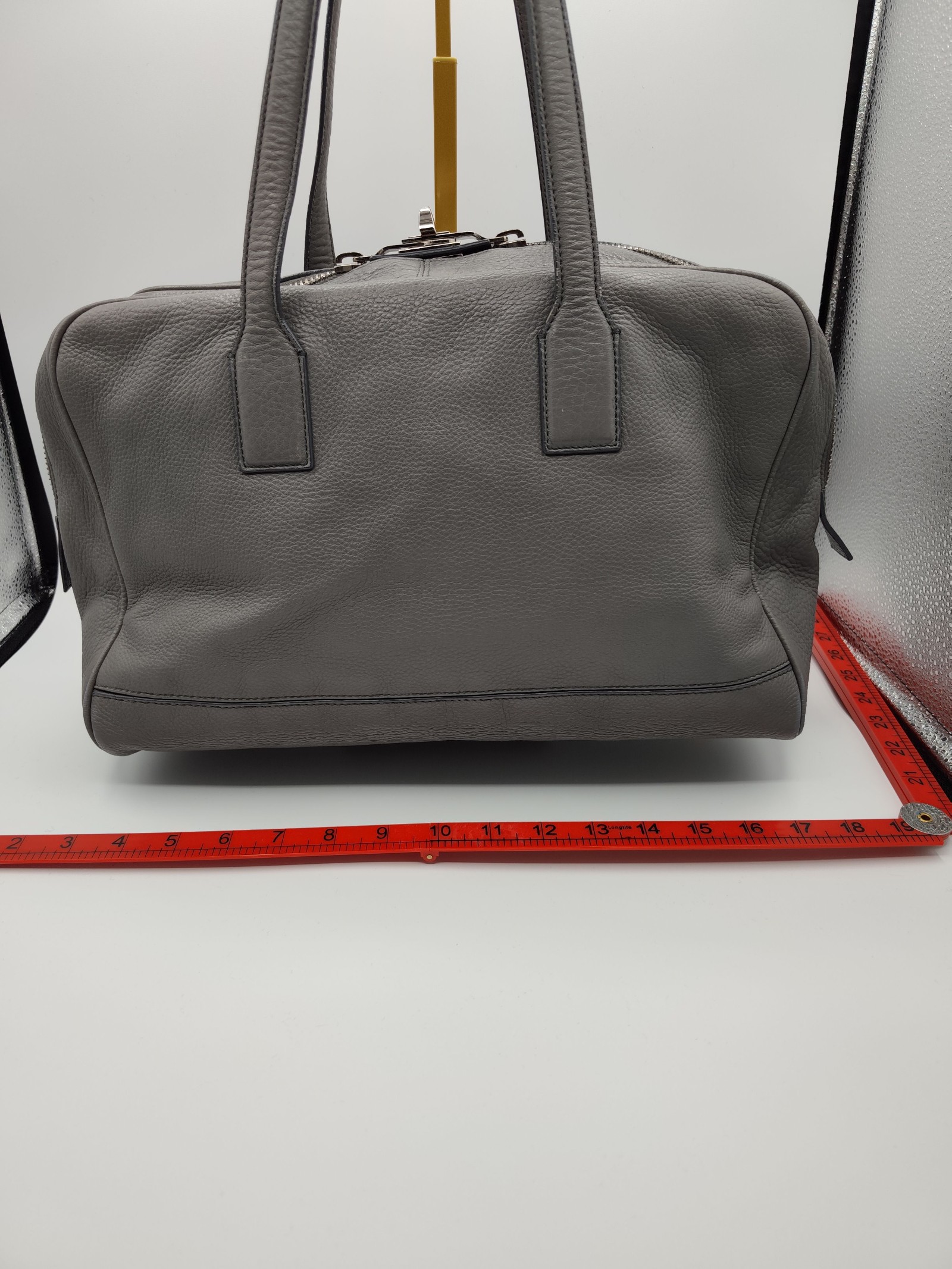 MaxMara Grey Leather Tote Shoulder Bag Other image 4