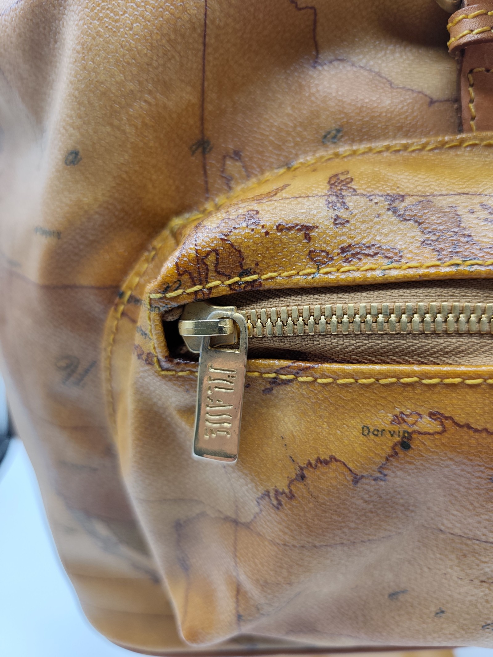 Alviero Martini Tan Printed Map Leather Backpack image 3