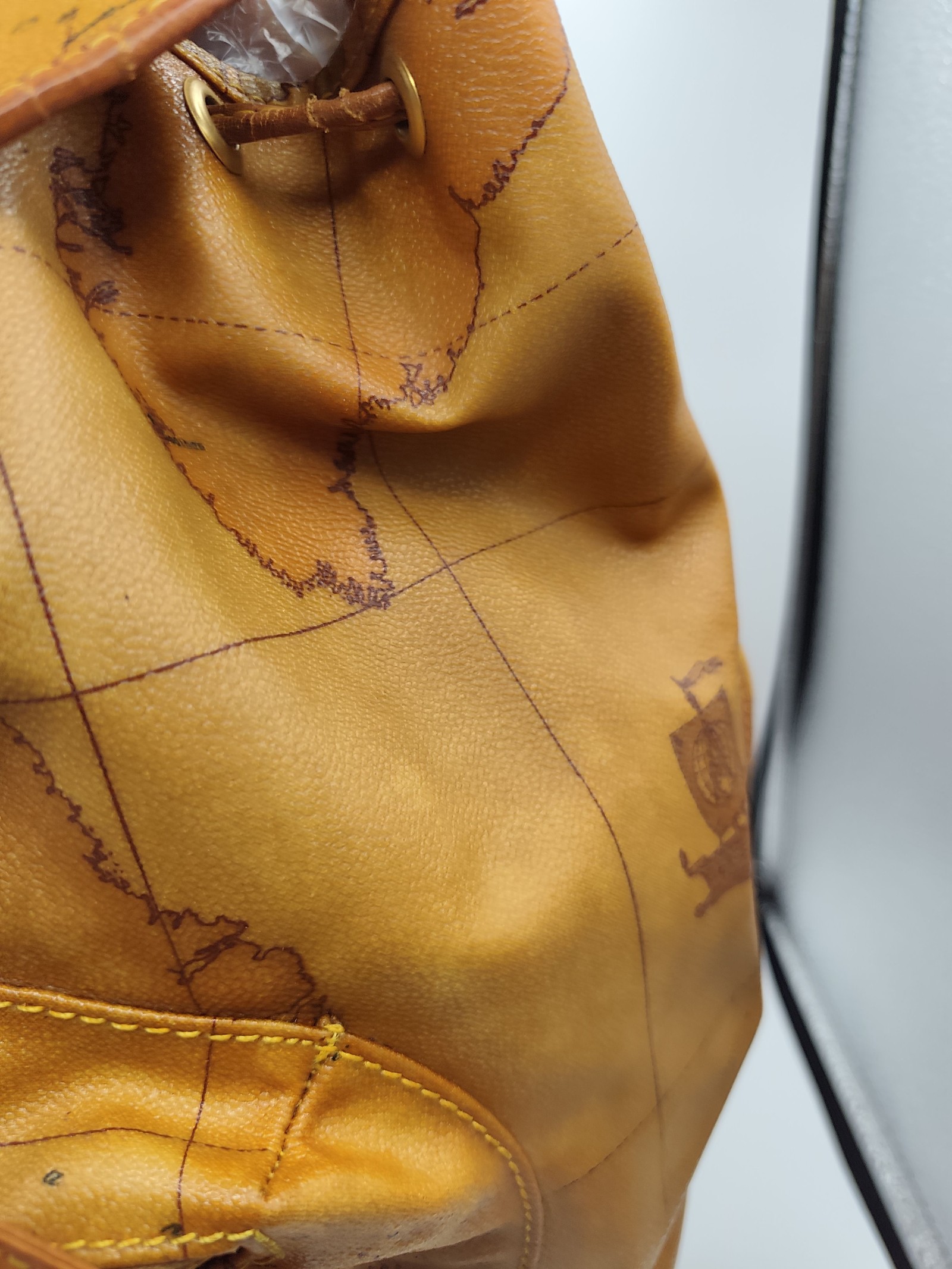 Alviero Martini Tan Printed Map Leather Backpack image 5
