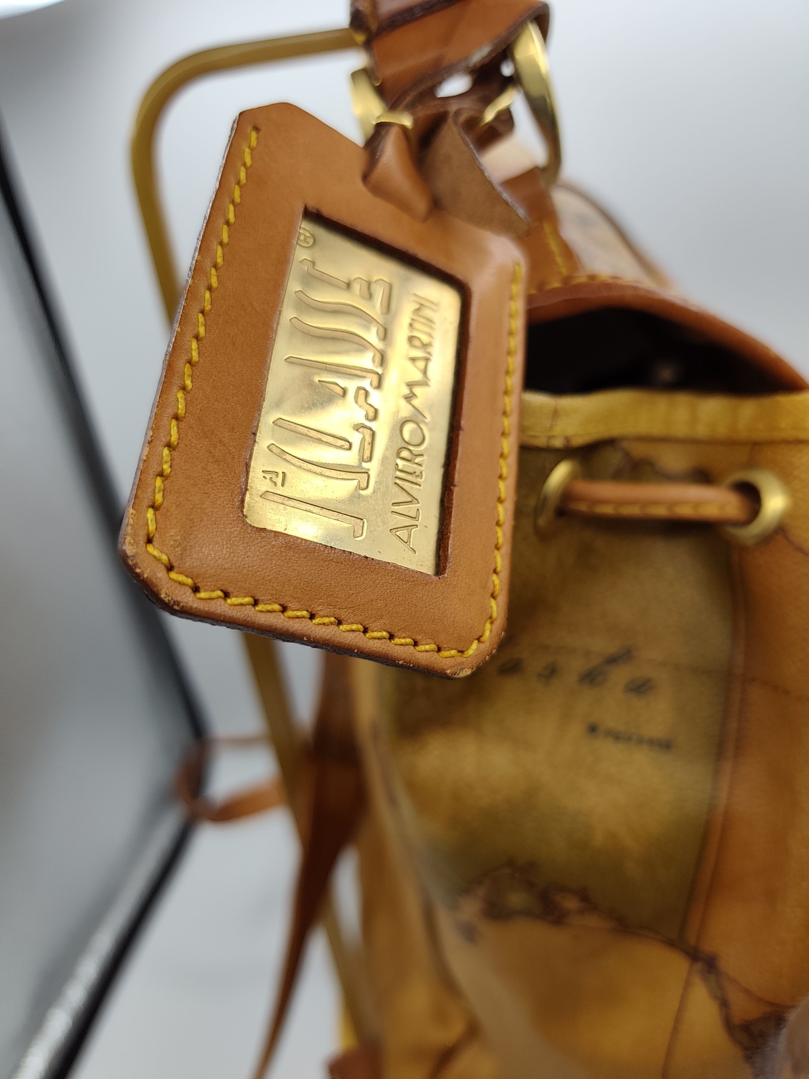 Alviero Martini Tan Printed Map Leather Backpack image 8