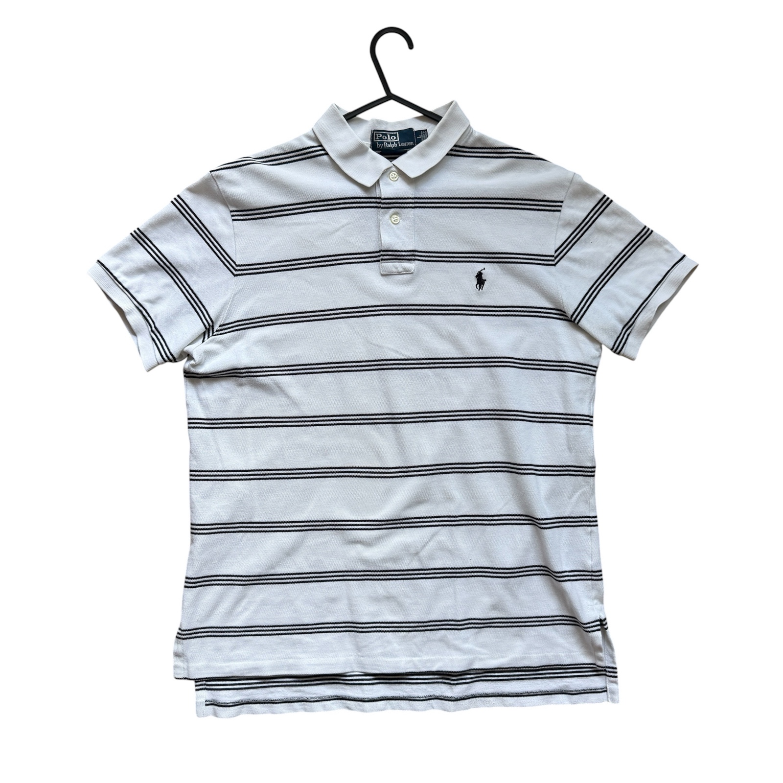 Polo Ralph Lauren Polo Shirt Mens L White Striped Short Sleeve image 4