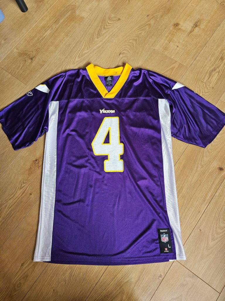 Reebok Brett Favre 4 Purple & White Minnesota Vikings Jersey Large NFL
