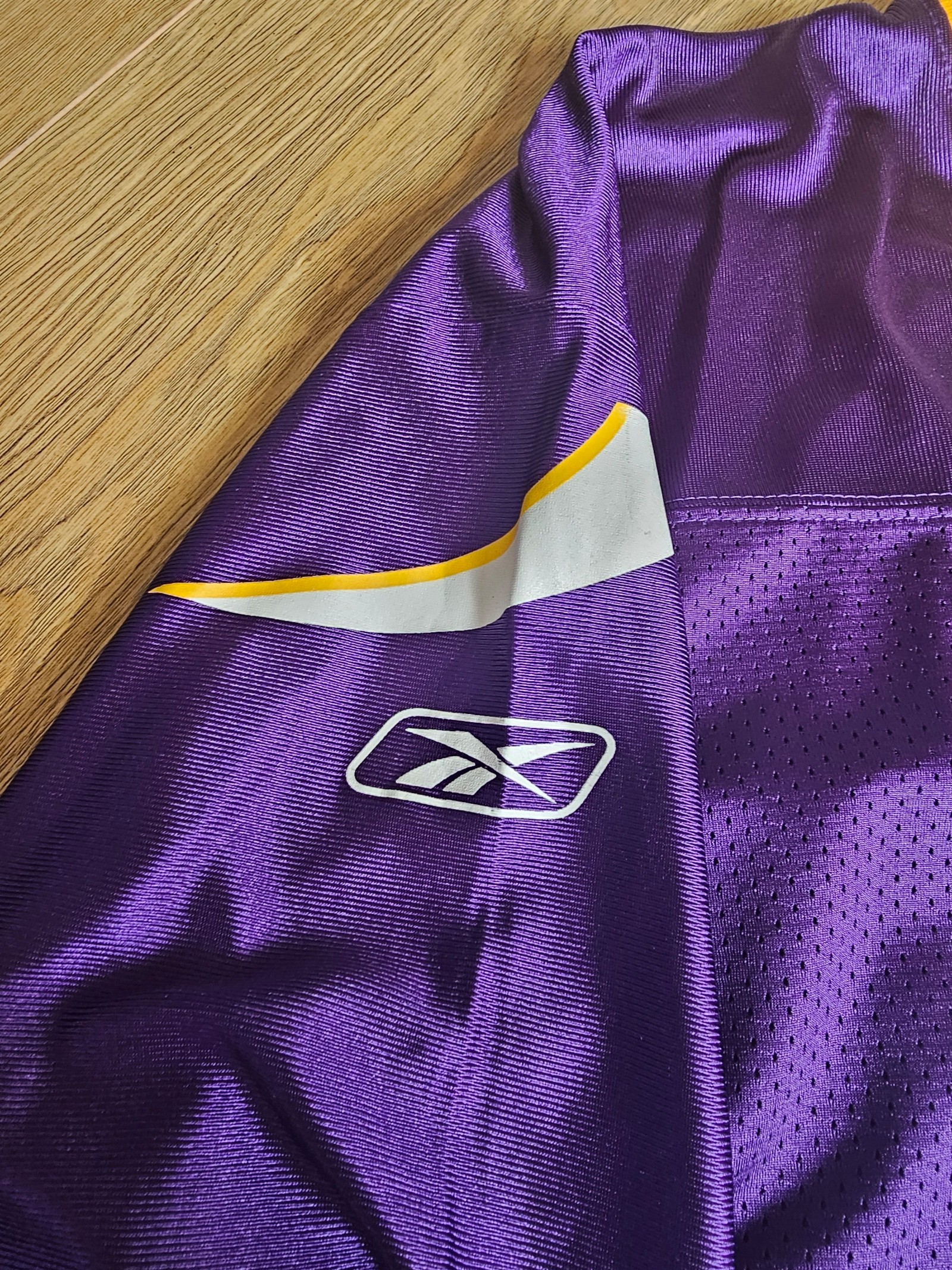 Reebok Brett Favre 4 Purple & White Minnesota Vikings Jersey Large NFL image 6