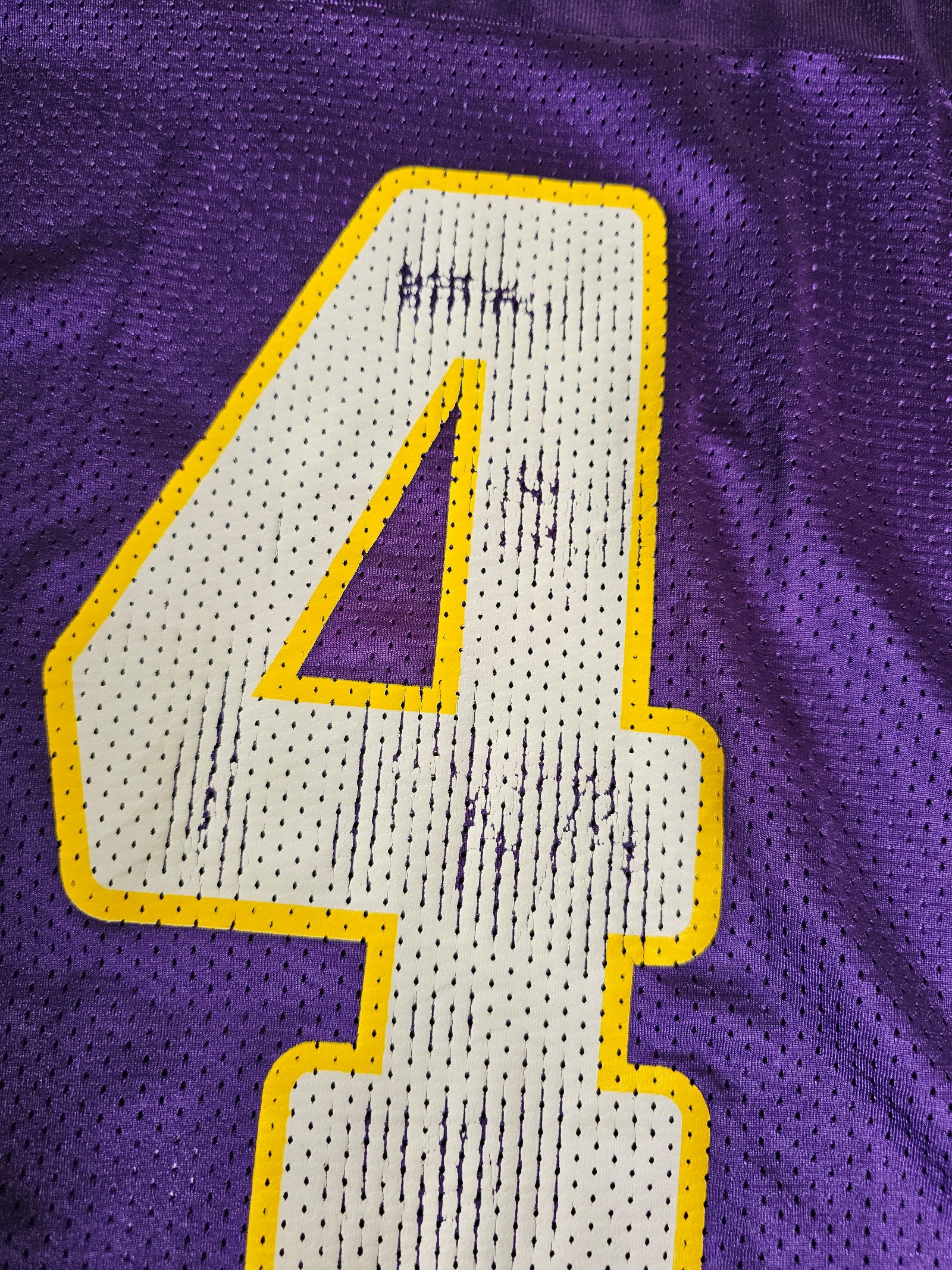 Reebok Brett Favre 4 Purple & White Minnesota Vikings Jersey Large NFL image 8
