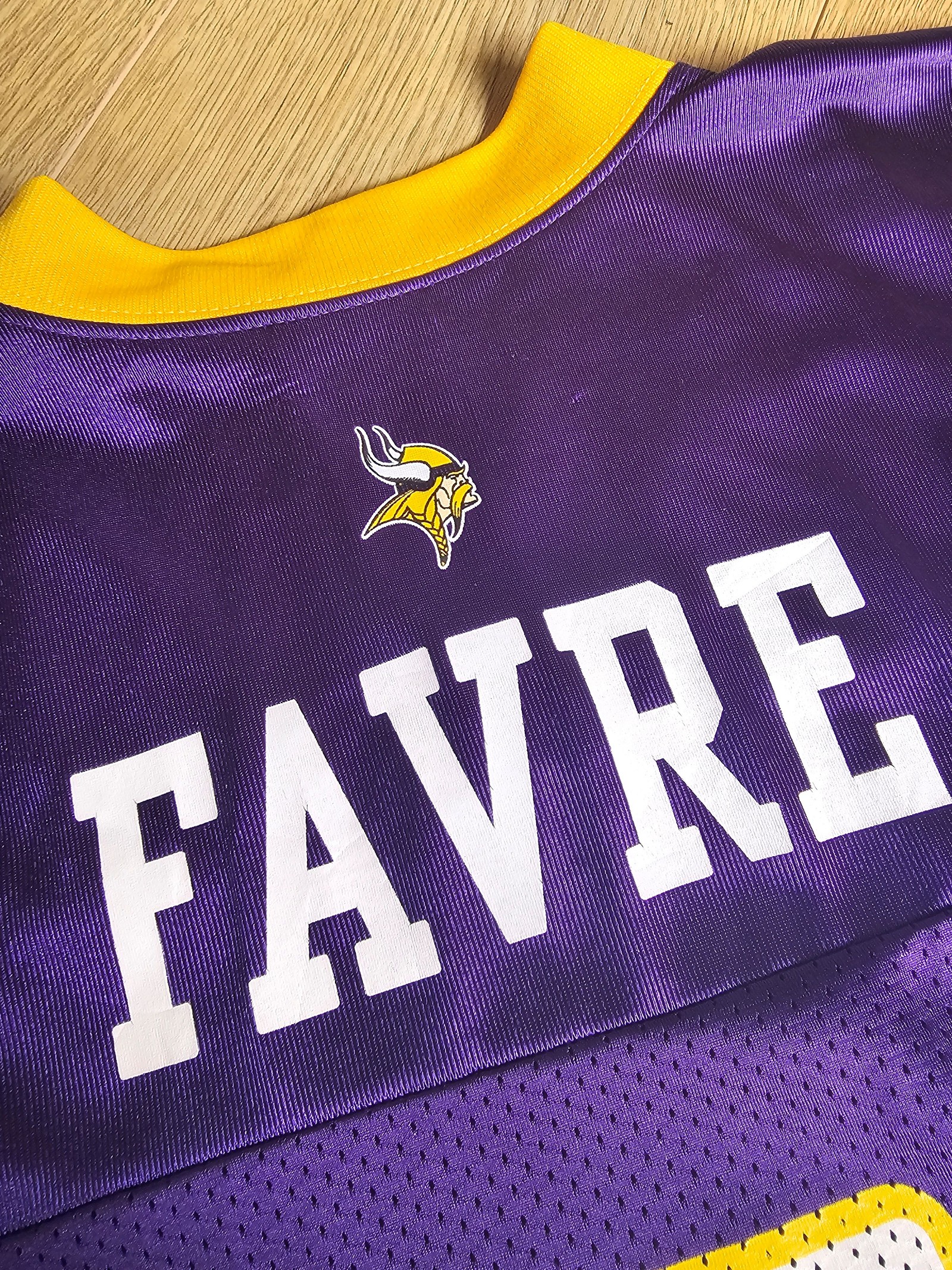 Reebok Brett Favre 4 Purple & White Minnesota Vikings Jersey Large NFL image 9