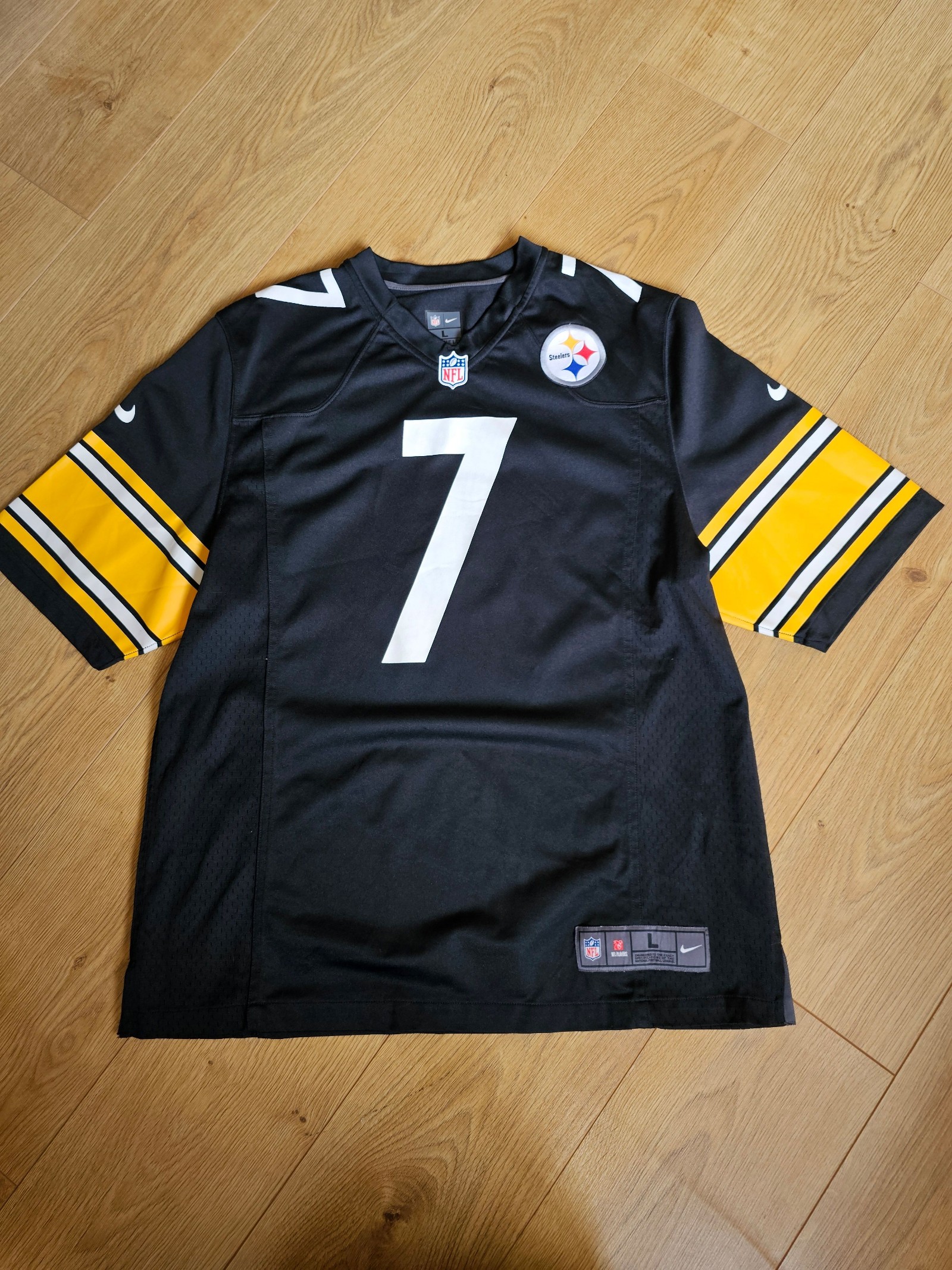 Nike Ben Roethlisberger 7 Black & Yellow Pittsburgh Steelers NFL Jersey Large