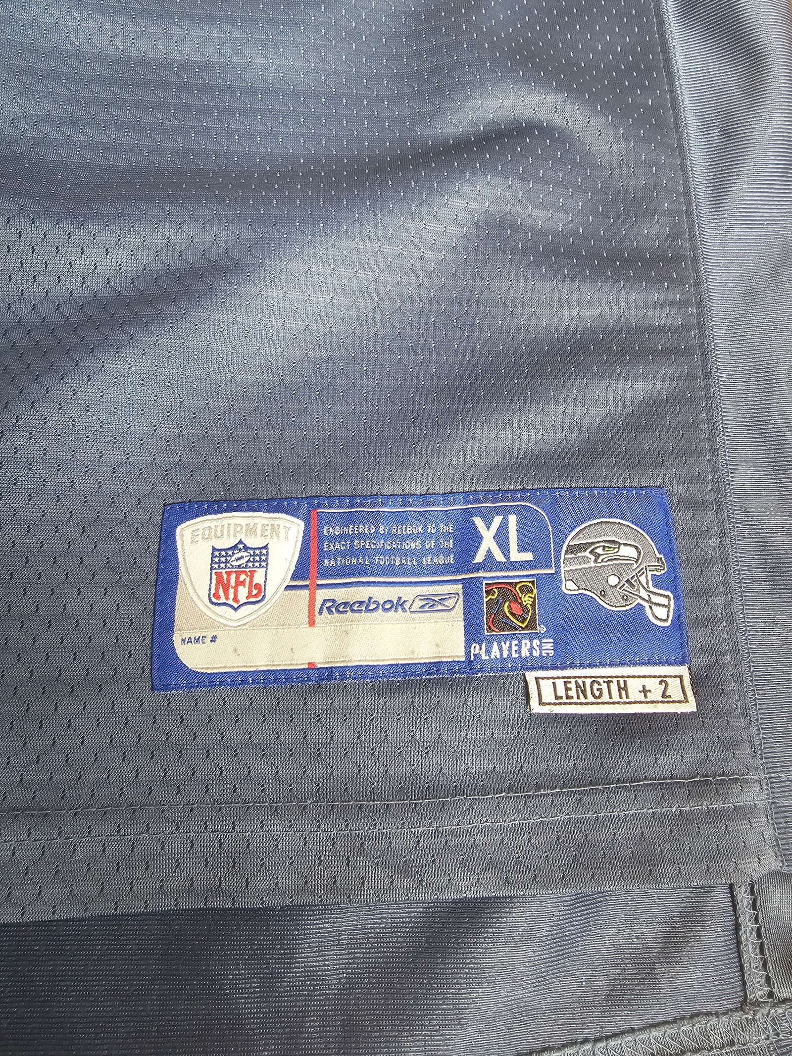Vintage Reebok Shaun Alexander 37 Blue Seahawks NFL Equipment Jersey XL image 2