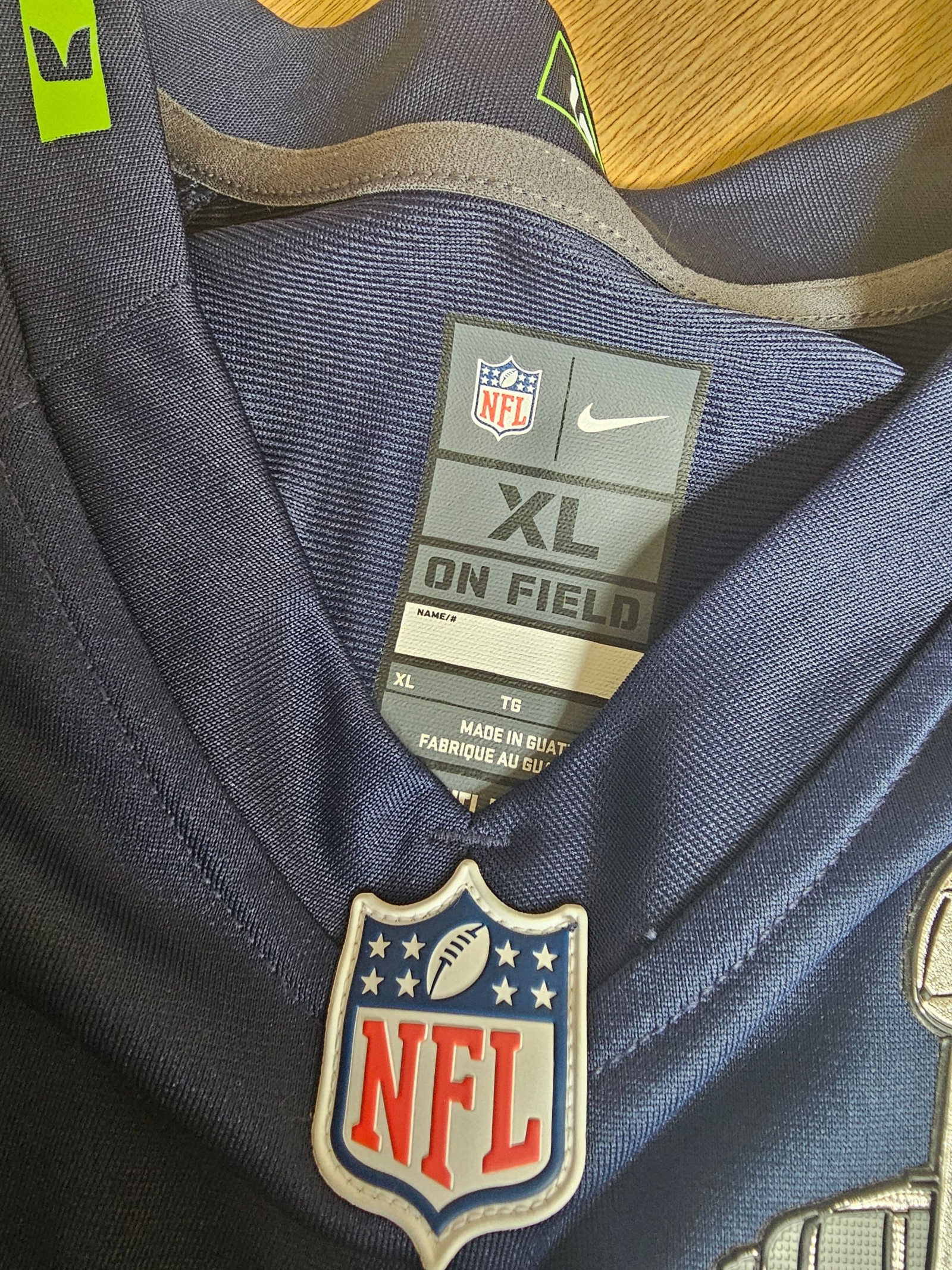 Nike Russell Wilson Navy, White & Green Seahawks NFL Jersey XL Super Bowl XLIX image 6