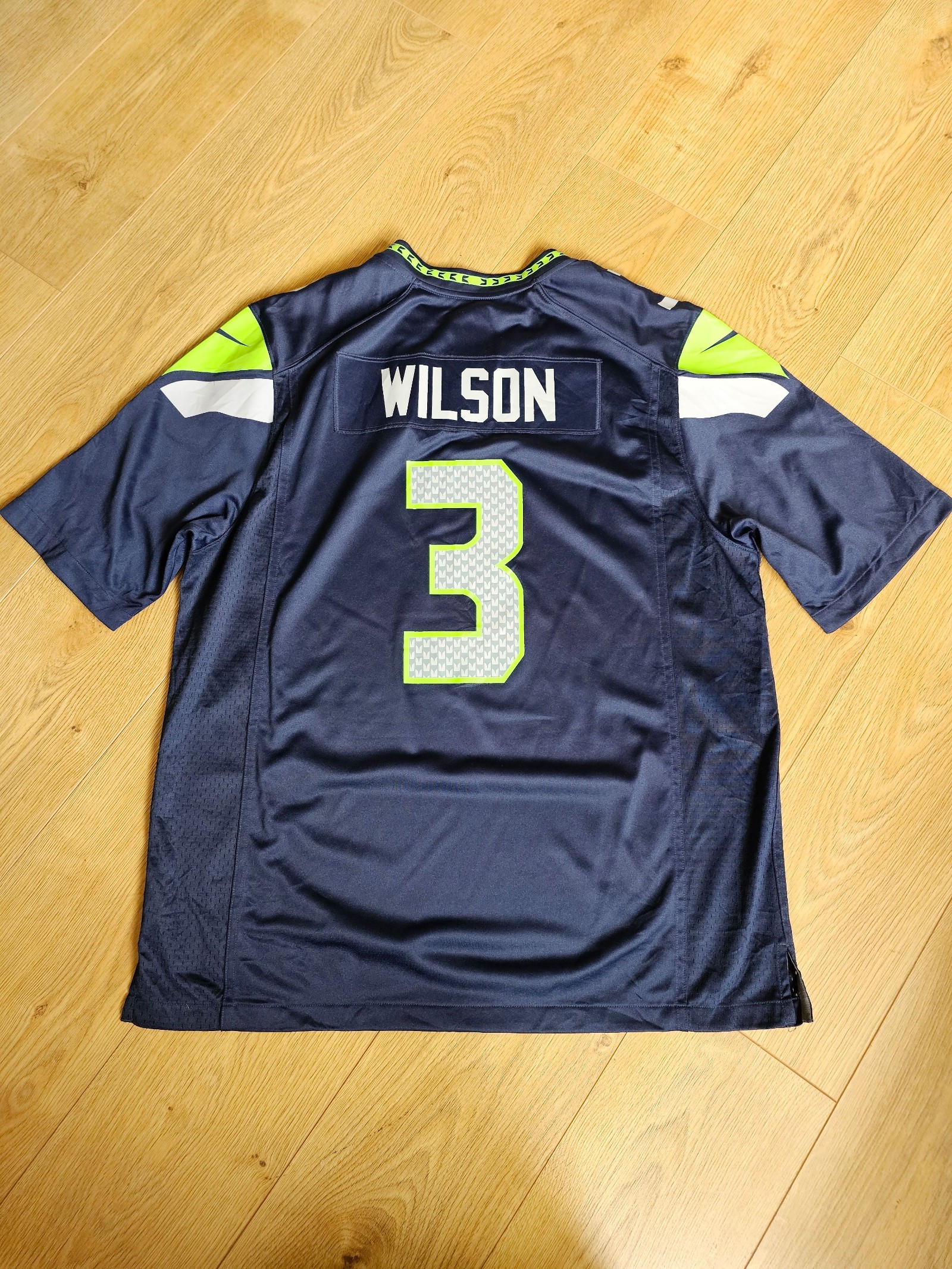 Nike Russell Wilson Navy, White & Green Seahawks NFL Jersey XL Super Bowl XLIX image 7