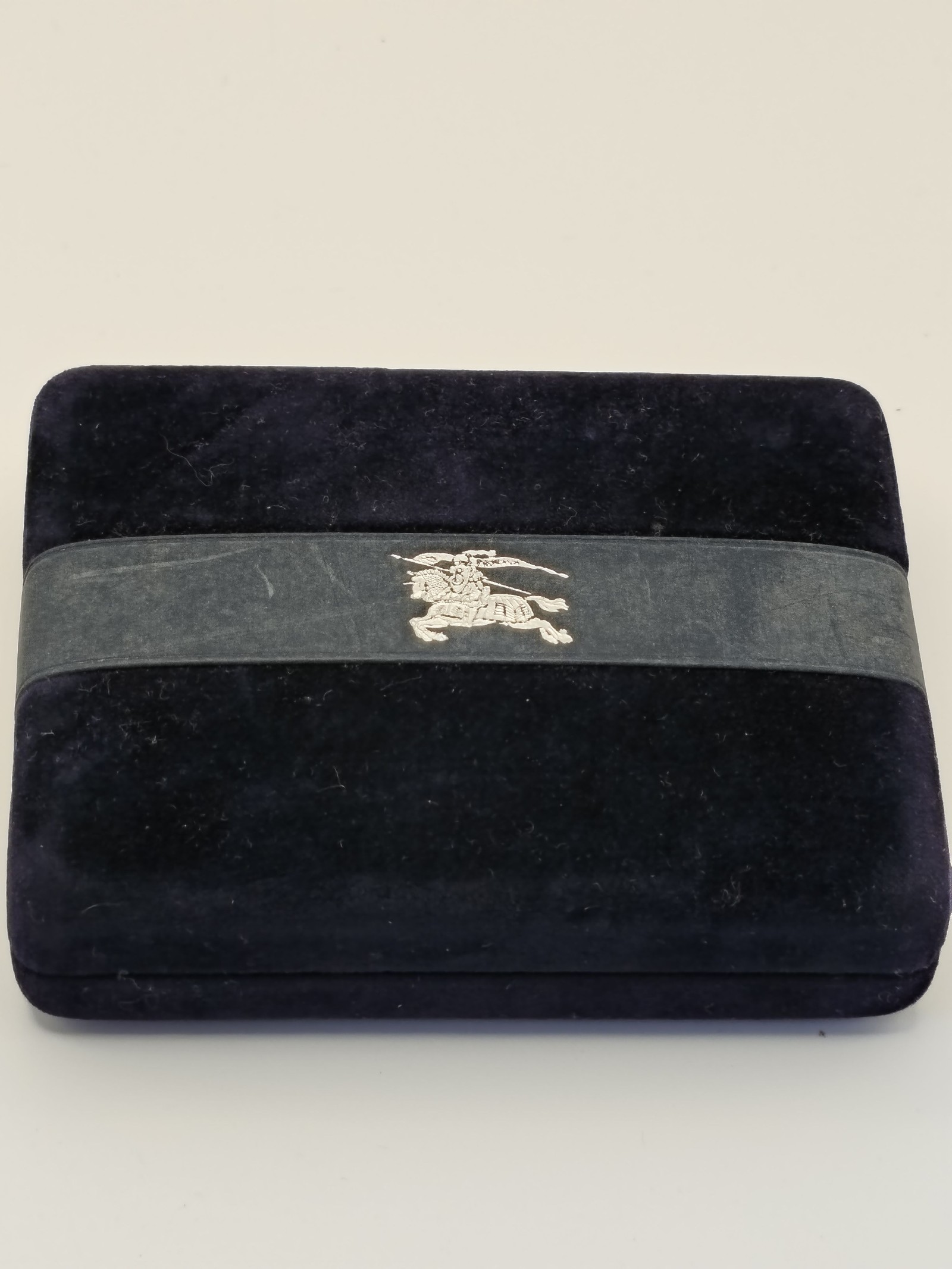 Burberrys Silver & Gold Logo Cufflinks in Velvet Box image 4