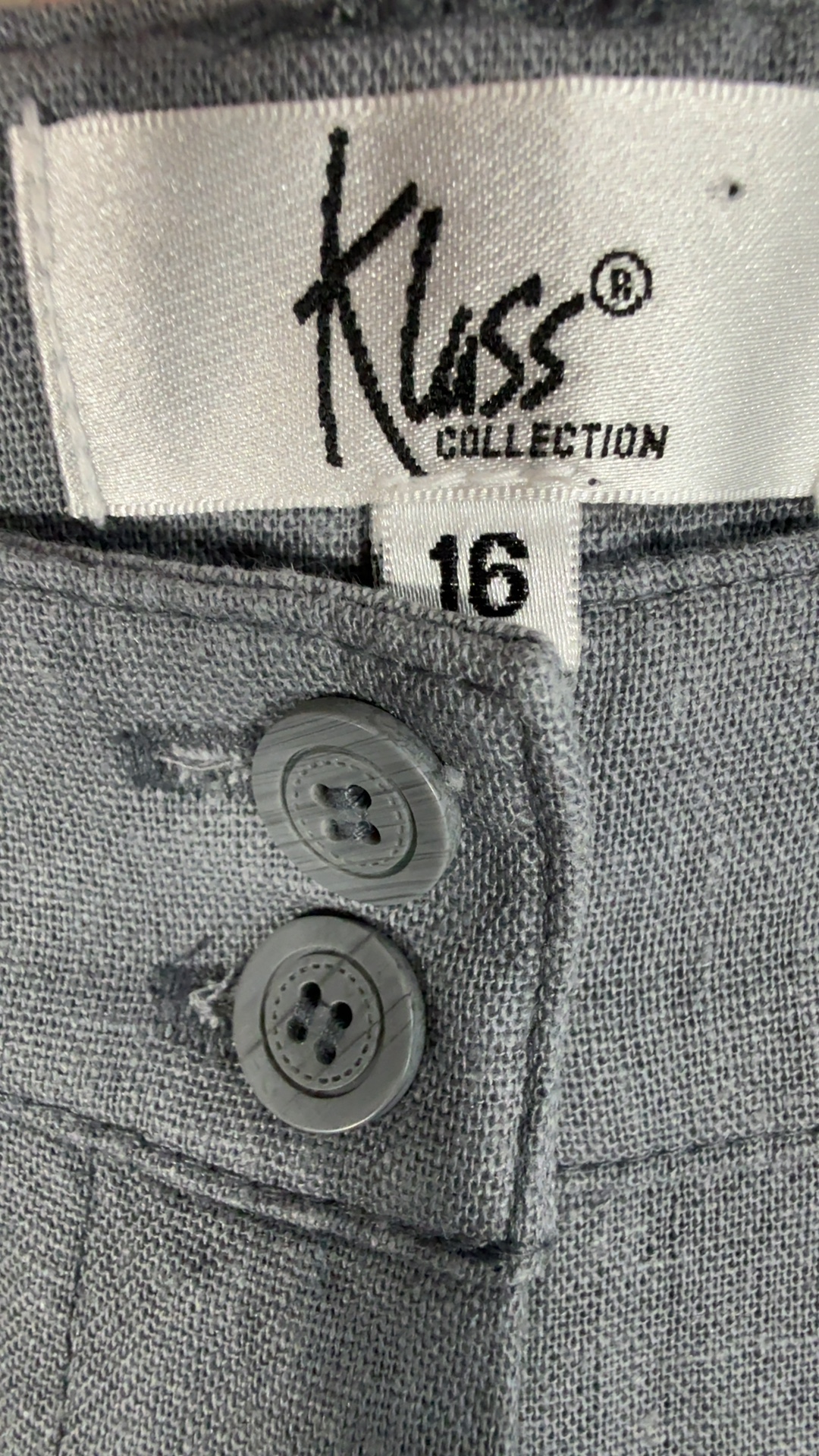 Klass Grey Linen Blend Trousers UK 16 Stylish Linen & Viscose Mix Pants image 2