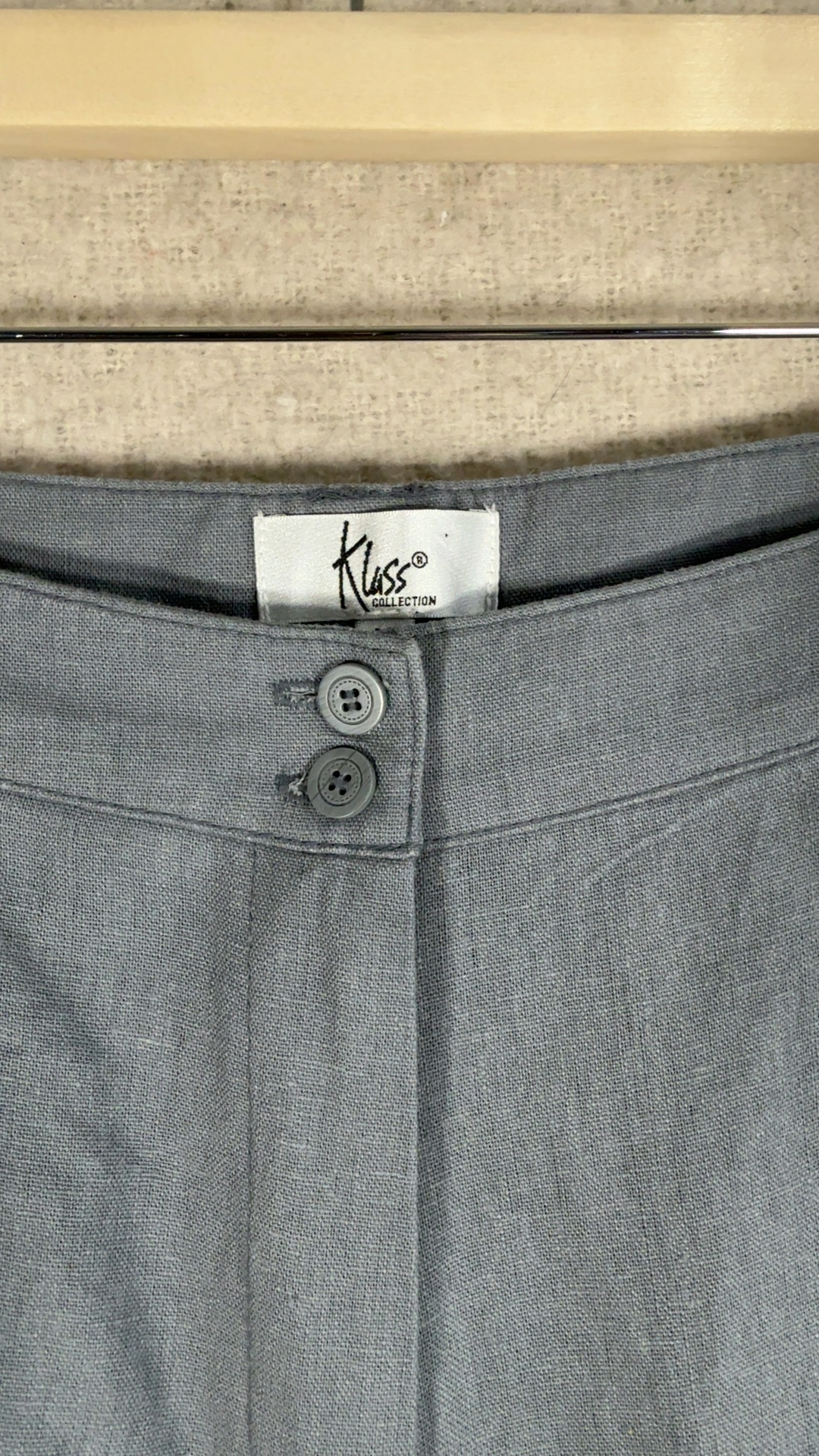 Klass Grey Linen Blend Trousers UK 16 Stylish Linen & Viscose Mix Pants image 3