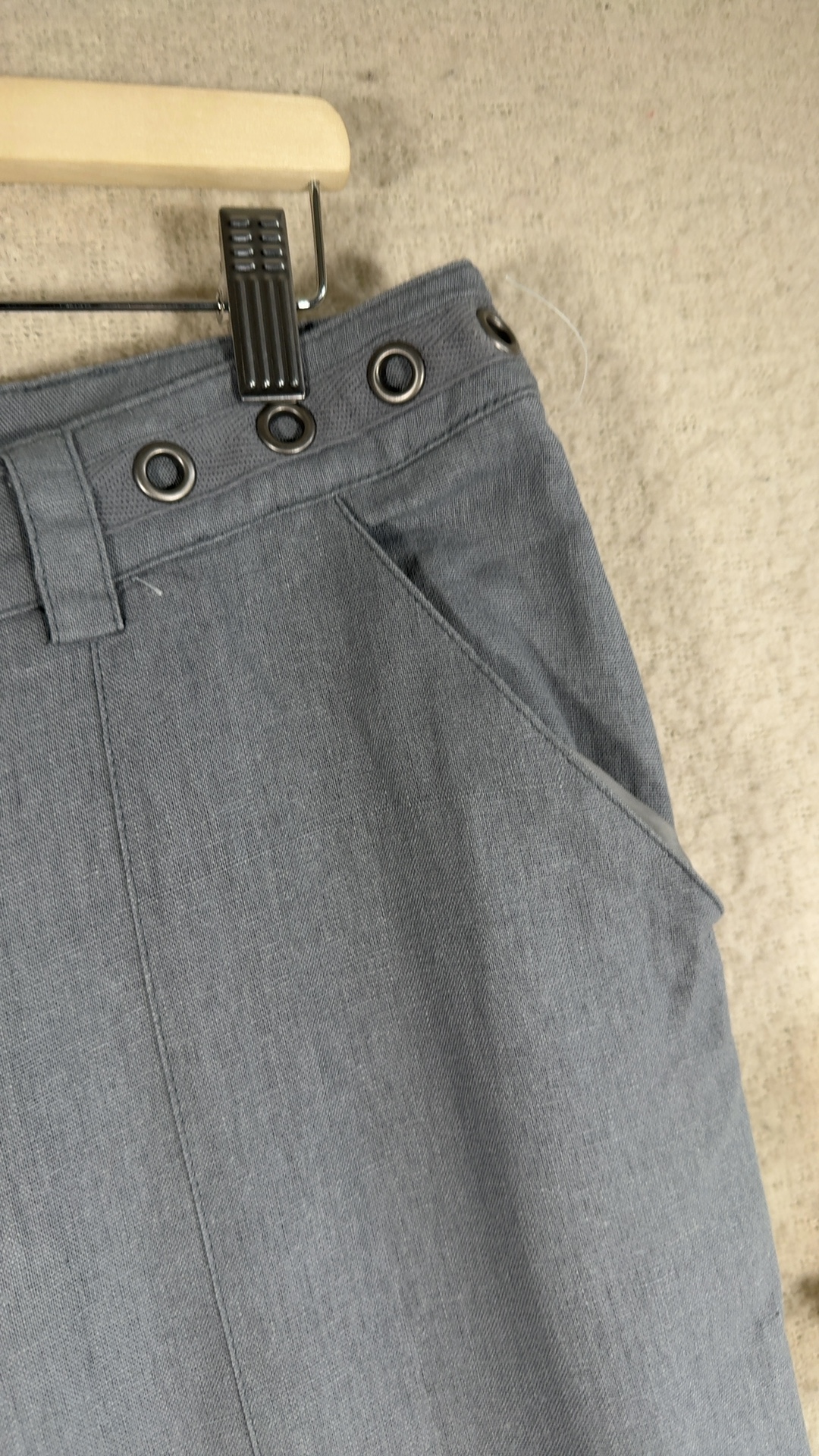 Klass Grey Linen Blend Trousers UK 16 Stylish Linen & Viscose Mix Pants image 4