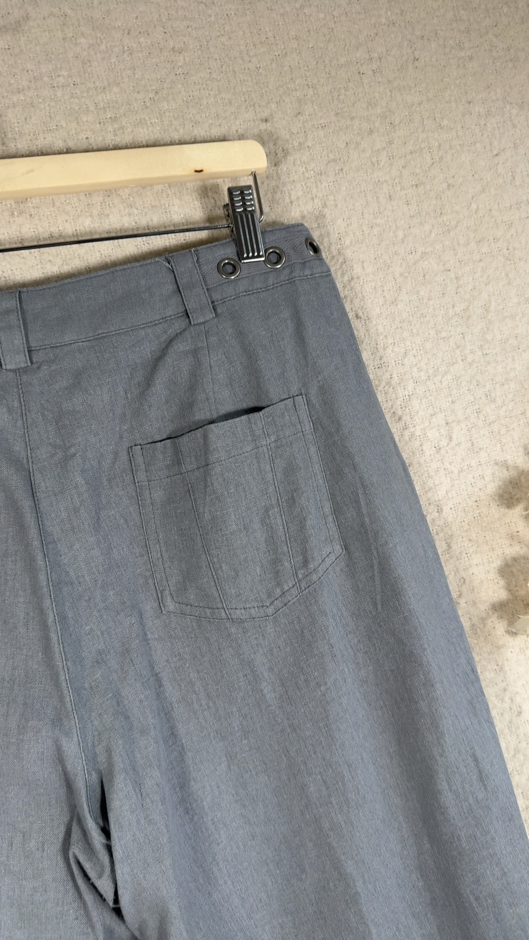 Klass Grey Linen Blend Trousers UK 16 Stylish Linen & Viscose Mix Pants image 6