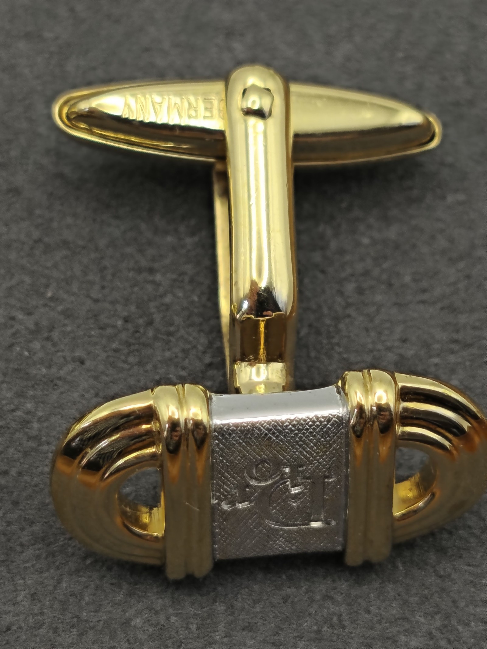 Christian Dior Gold & Silver Tone Logo Cufflinks Men Classic image 9