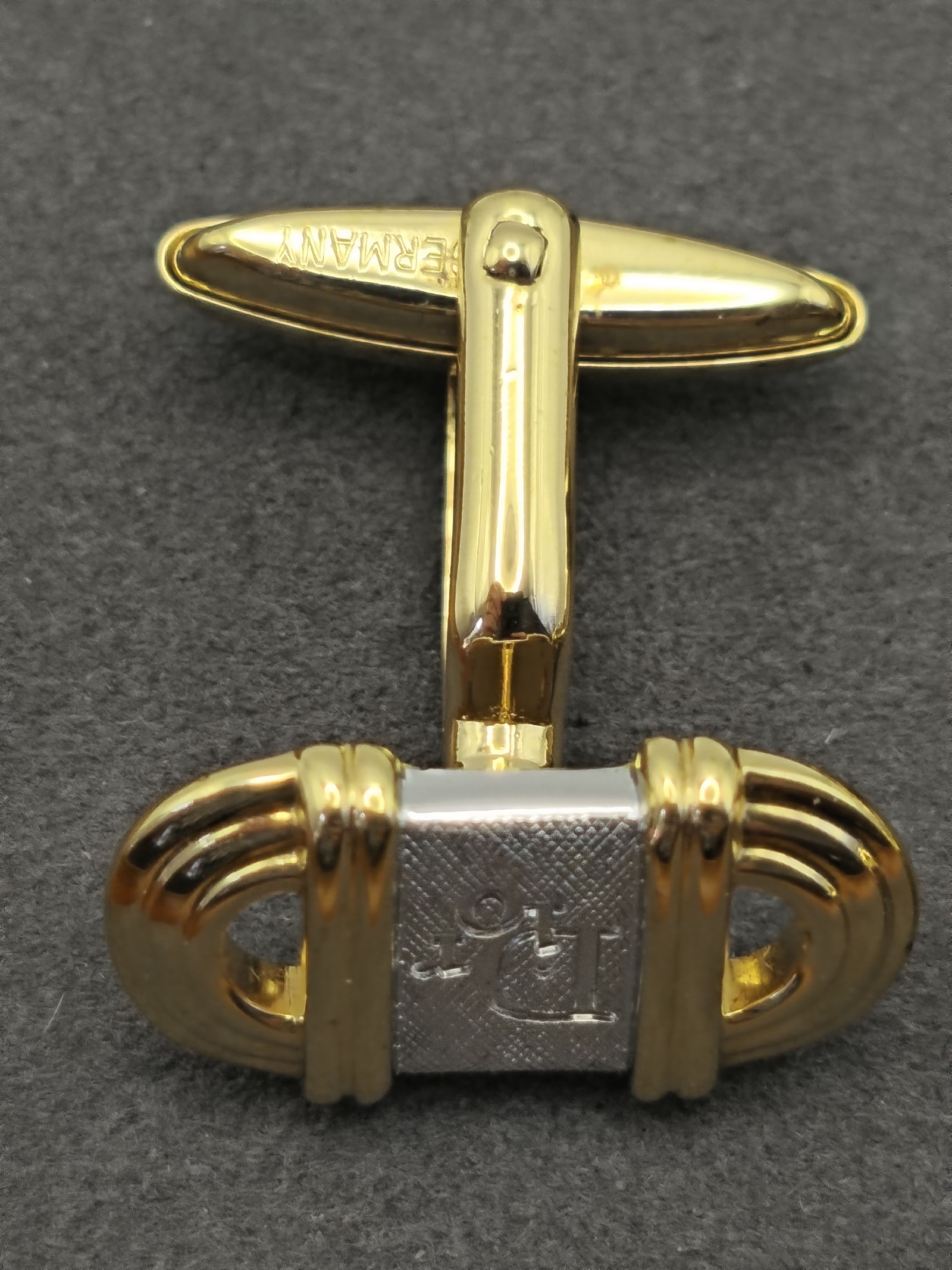 Christian Dior Gold & Silver Tone Logo Cufflinks Men Classic image 10