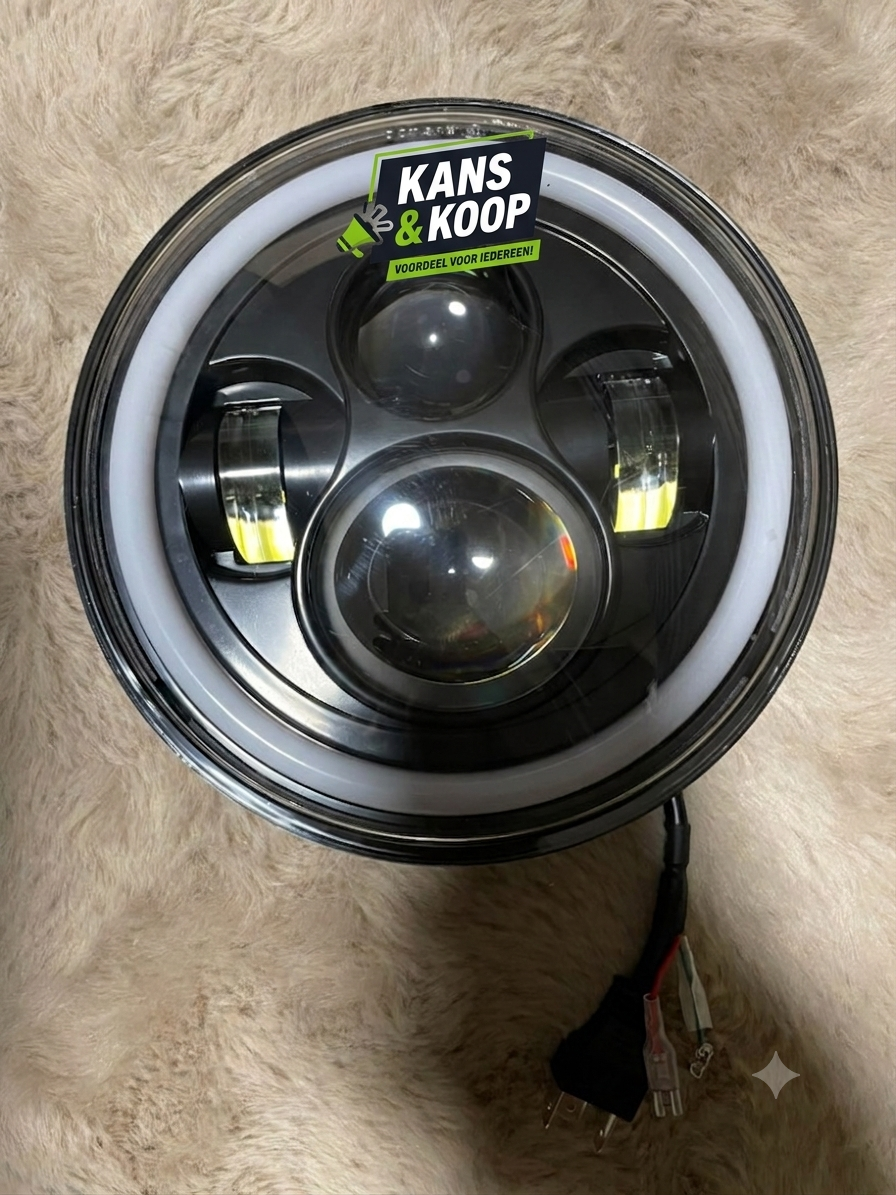 Universele 7 Inch LED Koplamp met DRL / Angel Eye Ring (H4)