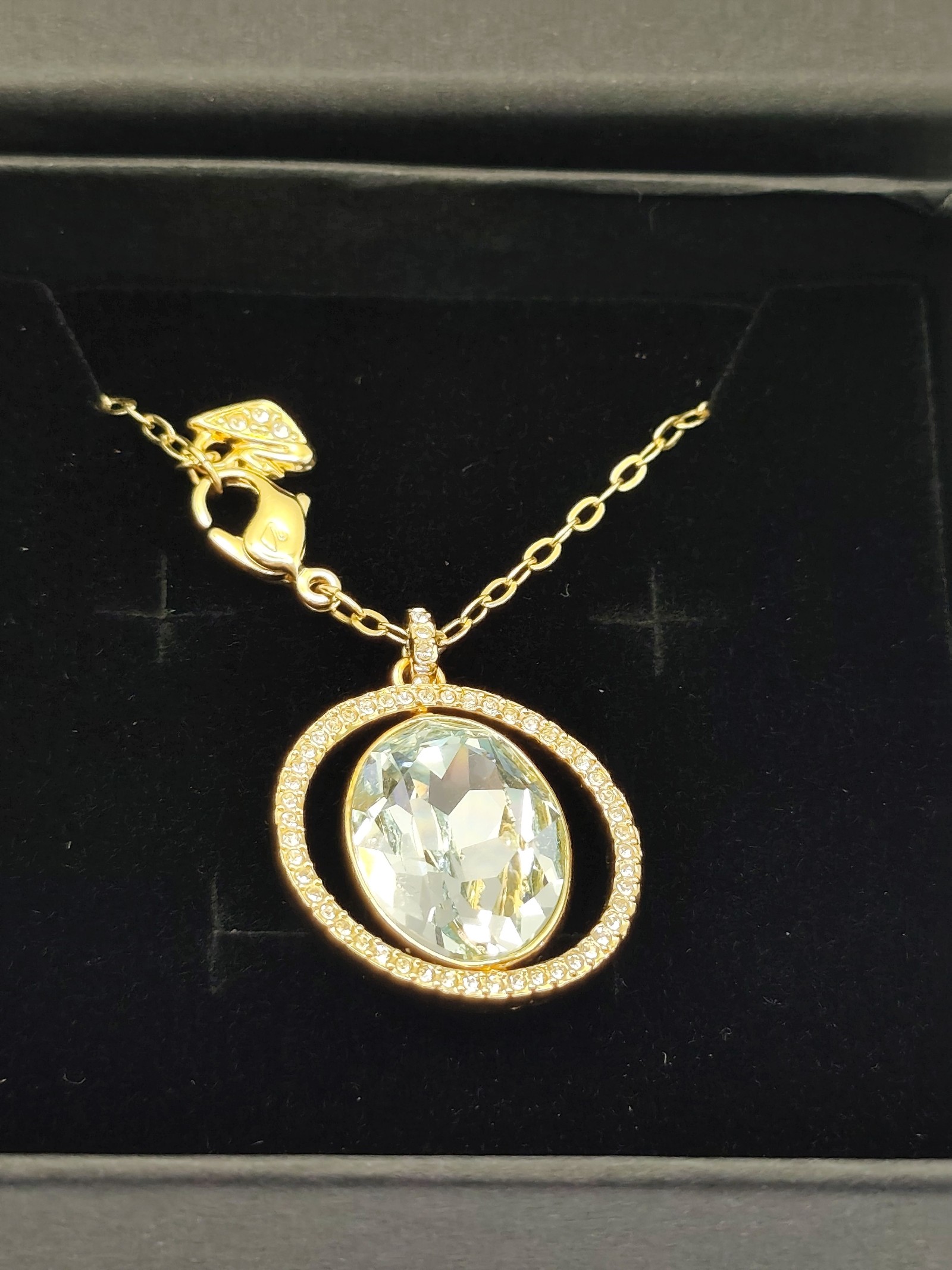 Swarovski Gold tone & Clear Crystal Pendant Necklace Women image 2
