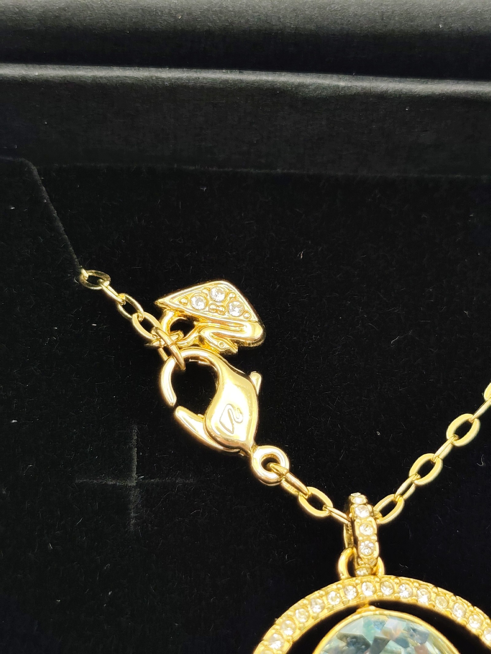 Swarovski Gold tone & Clear Crystal Pendant Necklace Women image 3