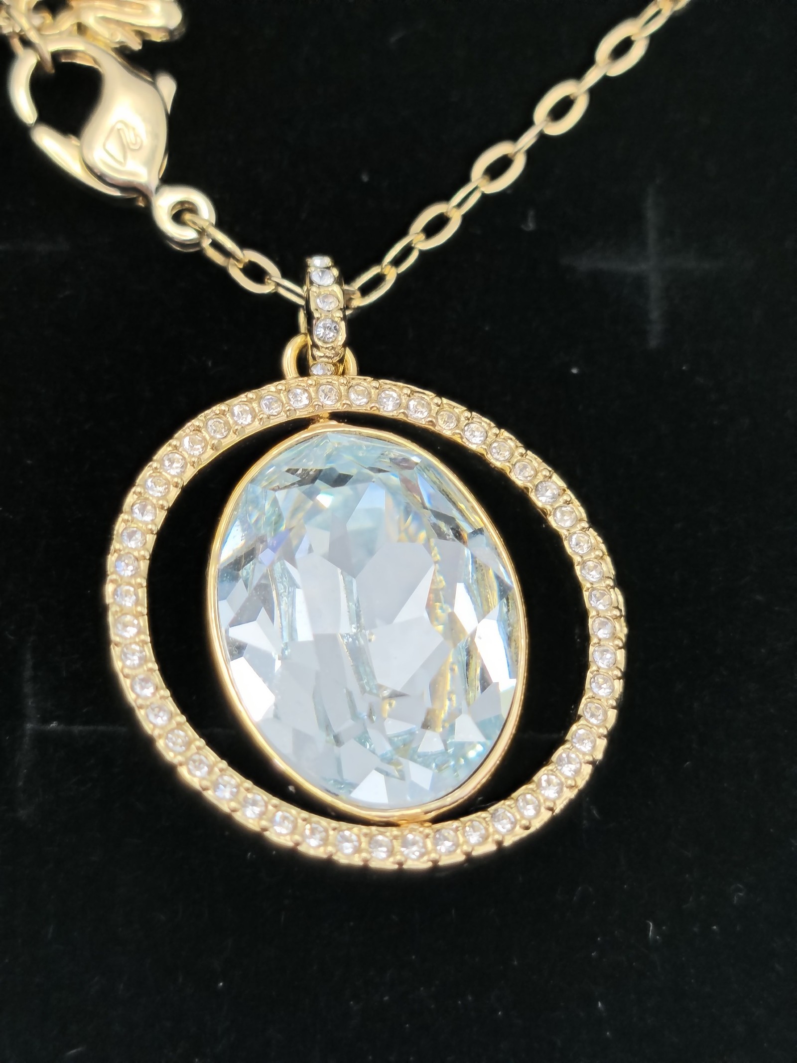 Swarovski Gold tone & Clear Crystal Pendant Necklace Women image 4