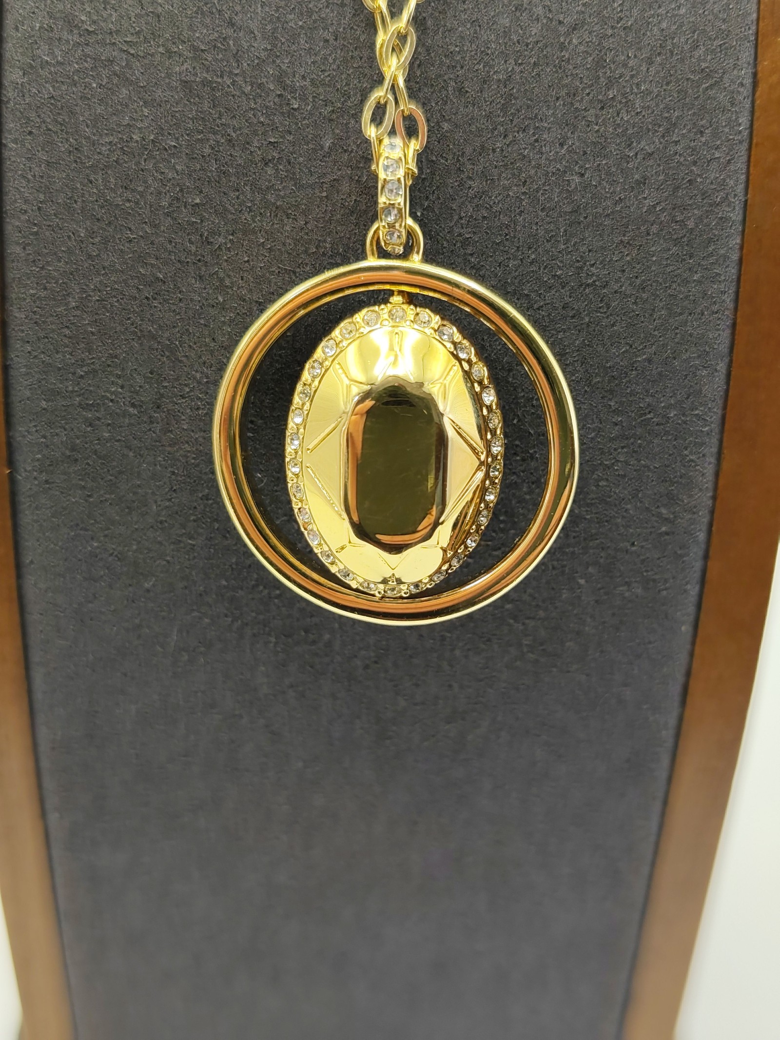 Swarovski Gold tone & Clear Crystal Pendant Necklace Women image 7
