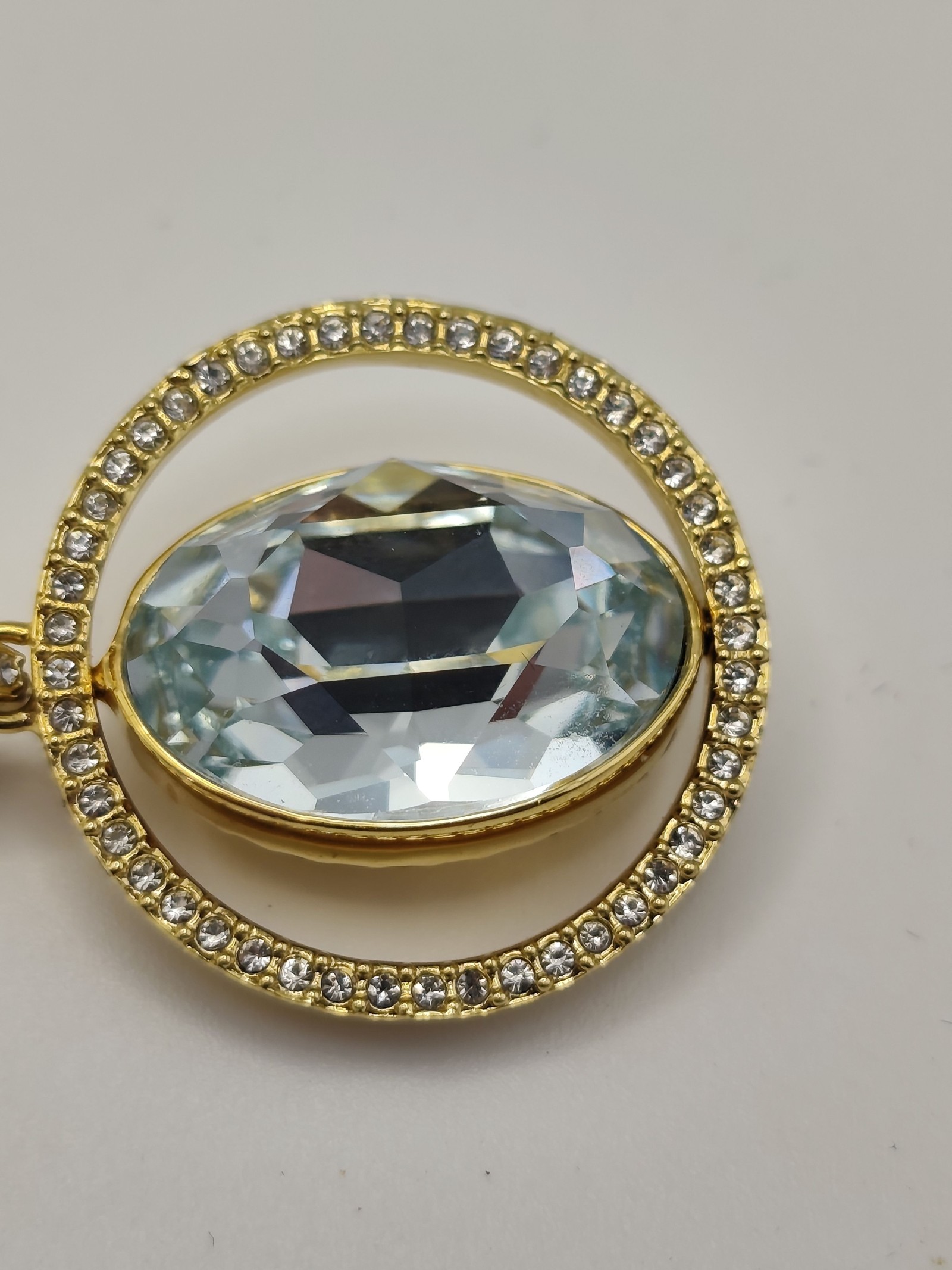 Swarovski Gold tone & Clear Crystal Pendant Necklace Women image 10