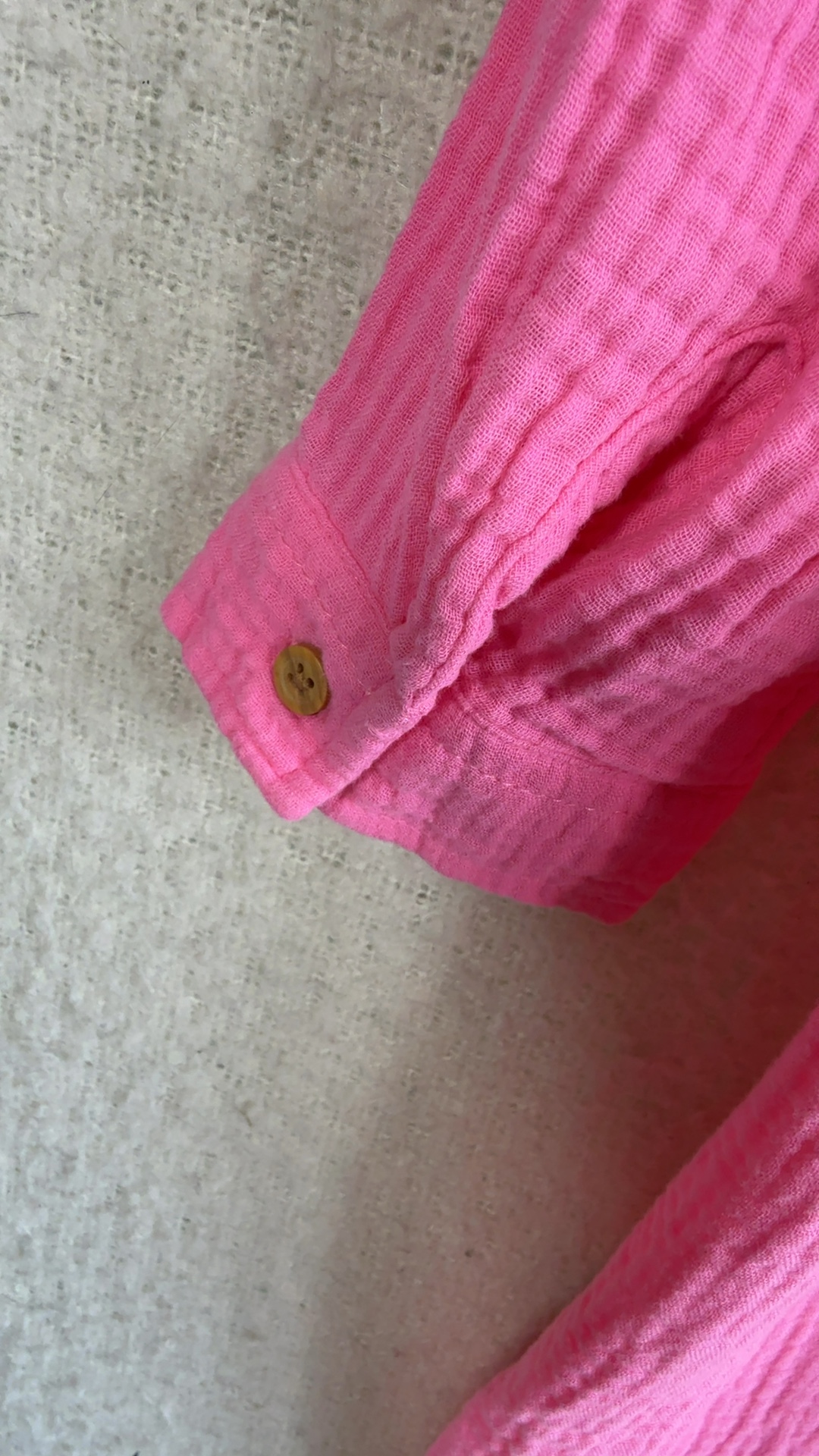 Papaya Pink Button Front Long Sleeve Shirt Large Soft Cotton Lightweight image 5