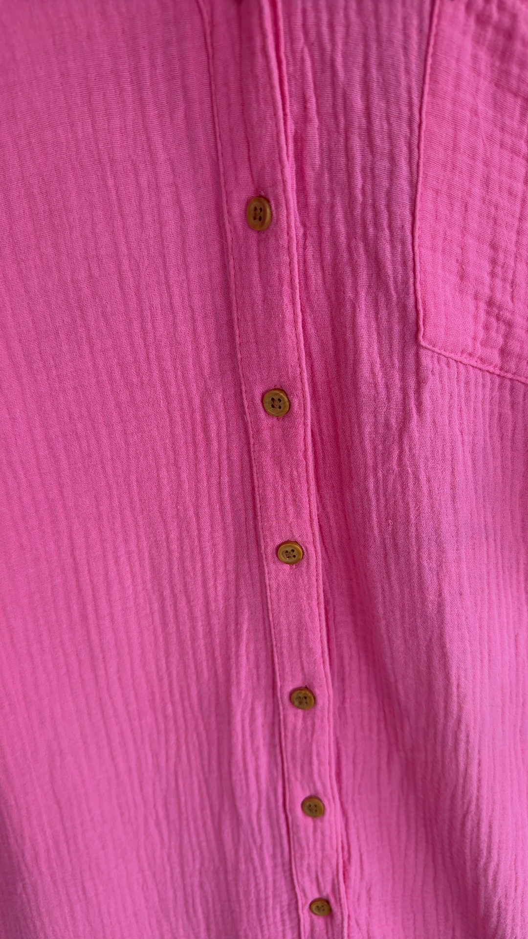 Papaya Pink Button Front Long Sleeve Shirt Large Soft Cotton Lightweight image 3