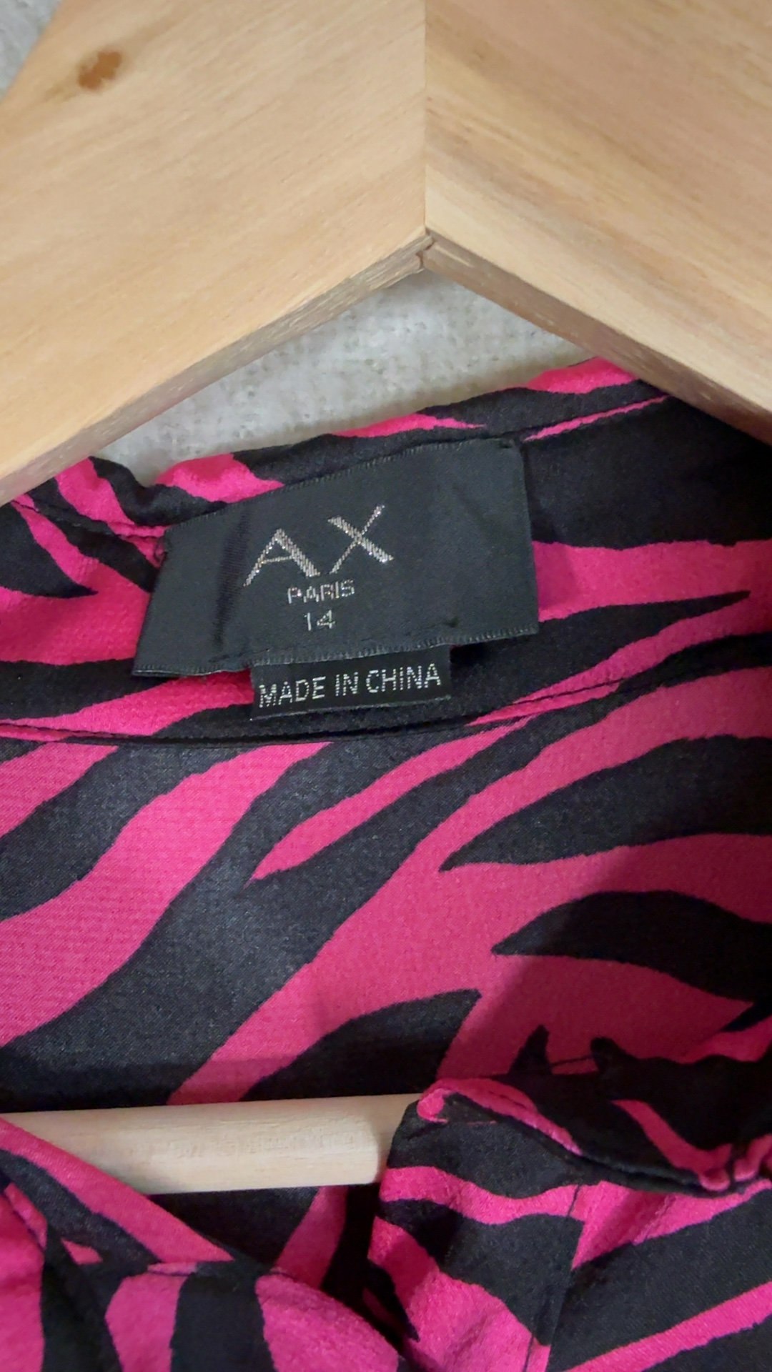 AX Paris Pink & Black Zebra Print Shirt Dress UK 14 Long Sleeve Waist Tie image 2