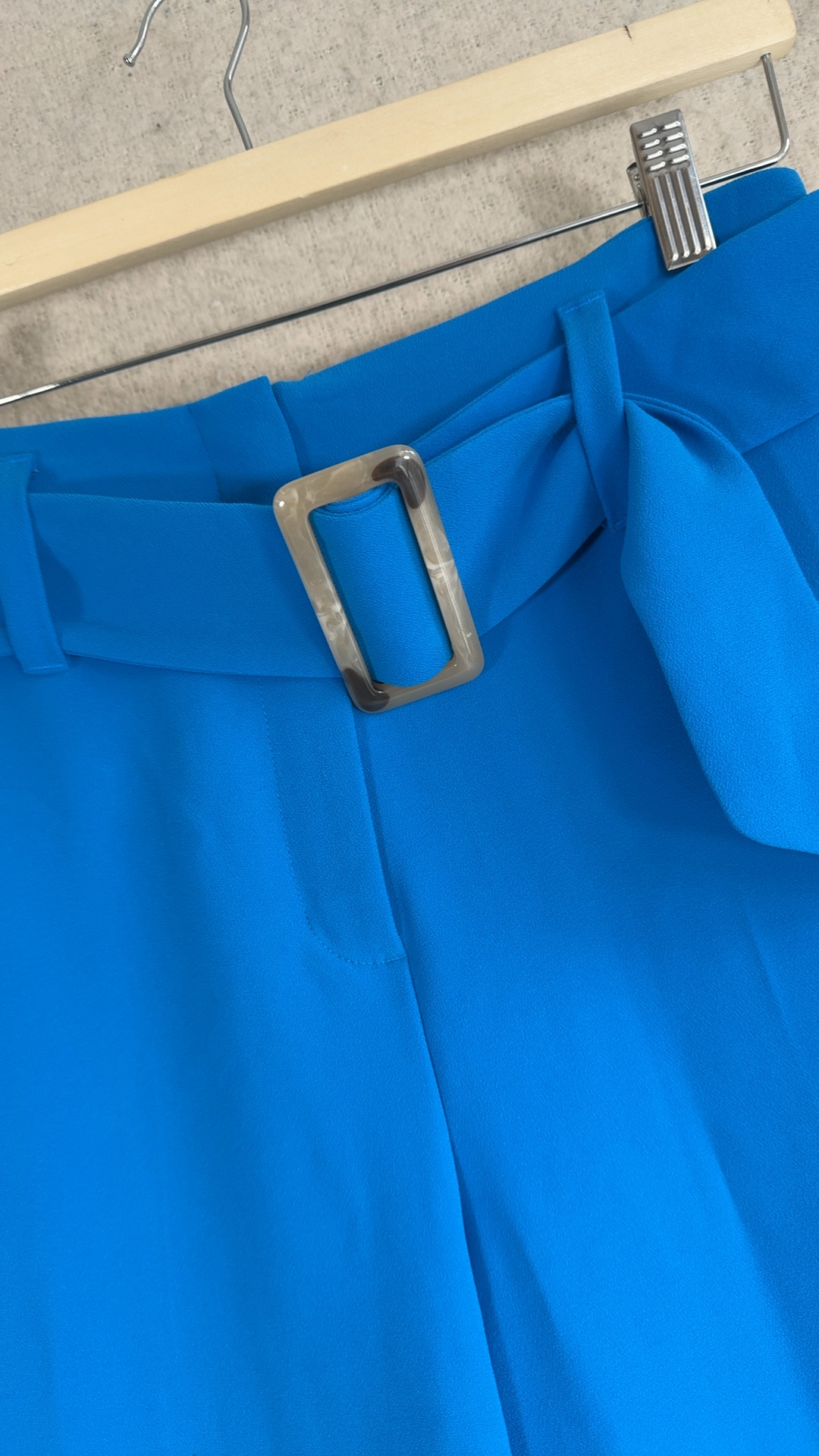 Topshop Blue Tapered Belted Trousers UK 10 Stylish Modern Fit image 3