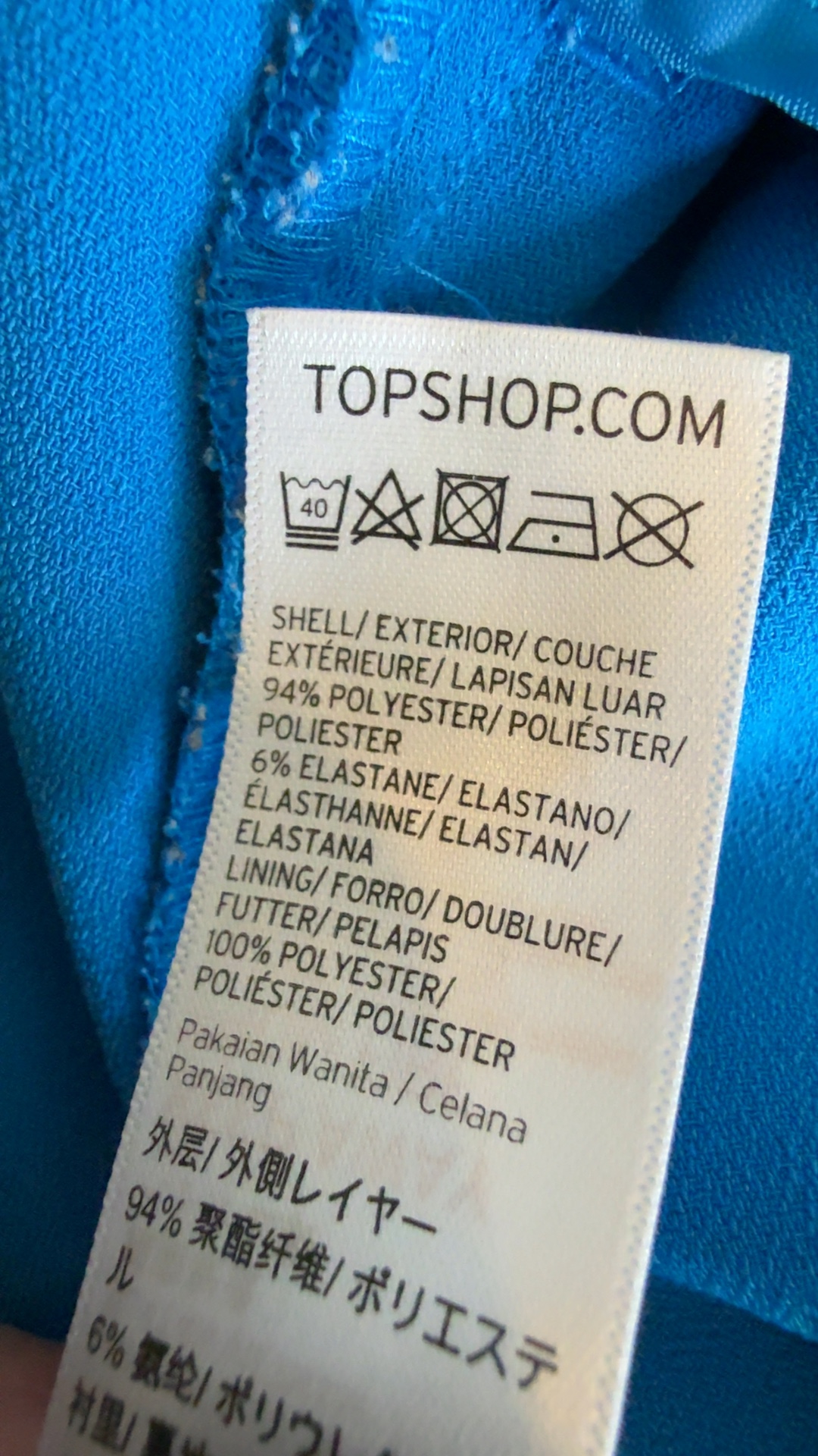 Topshop Blue Tapered Belted Trousers UK 10 Stylish Modern Fit image 5
