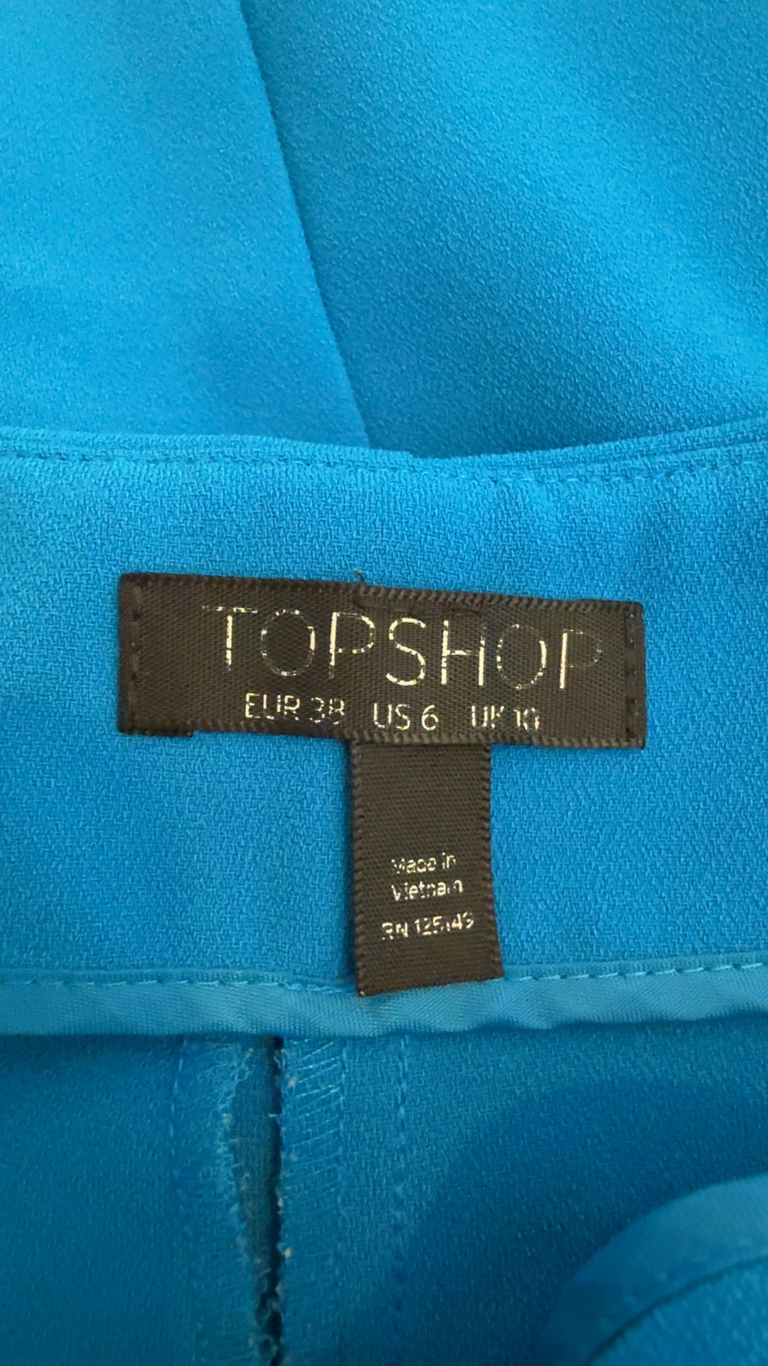 Topshop Blue Tapered Belted Trousers UK 10 Stylish Modern Fit image 2