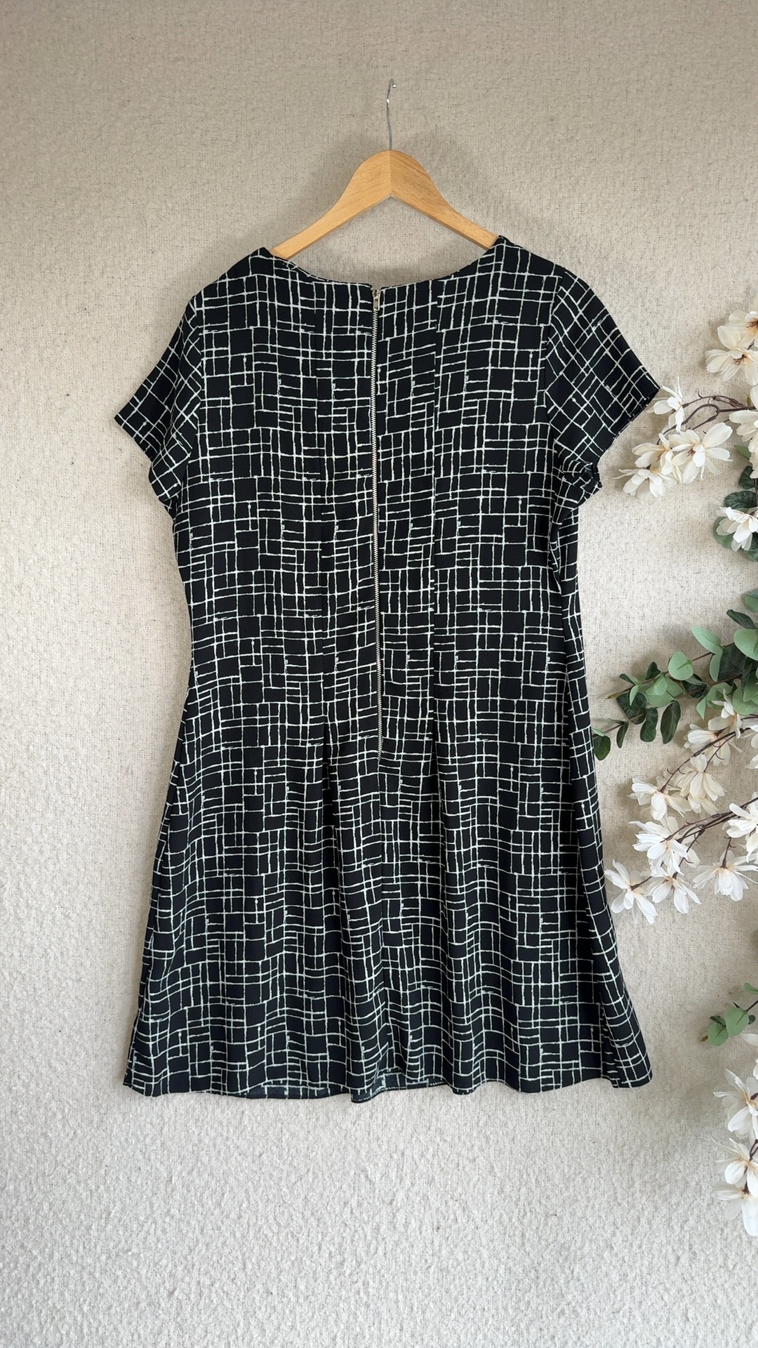 F&F Black & White Grid Print Dress UK 18 Made in Turkey Stylish Casualwear image 5