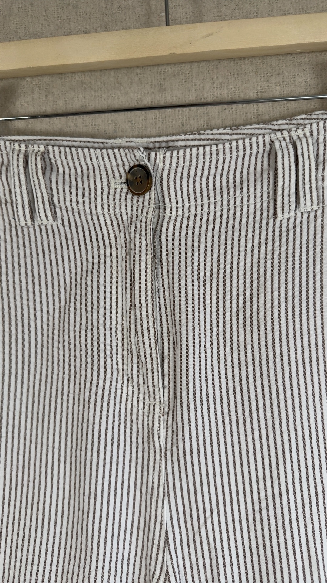 Next Brown & White Striped Trousers 16XL Comfortable Casual Style Size UK 16XL image 2