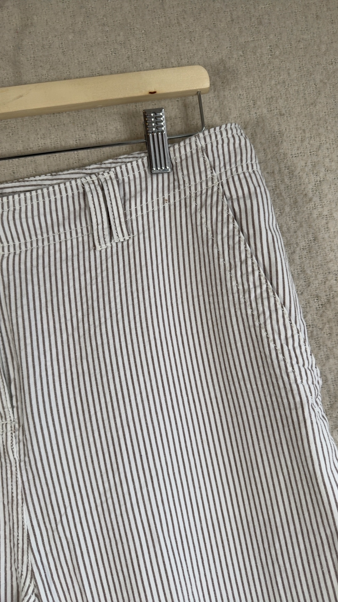 Next Brown & White Striped Trousers 16XL Comfortable Casual Style Size UK 16XL image 3