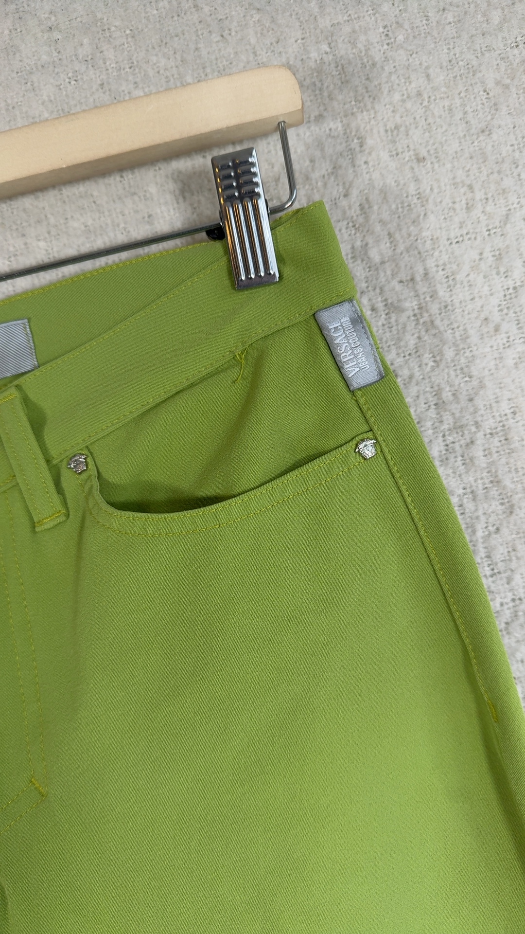 Versace Jeans Couture Lime Green Straight Leg Jeans UK 12 Stylish Design image 2